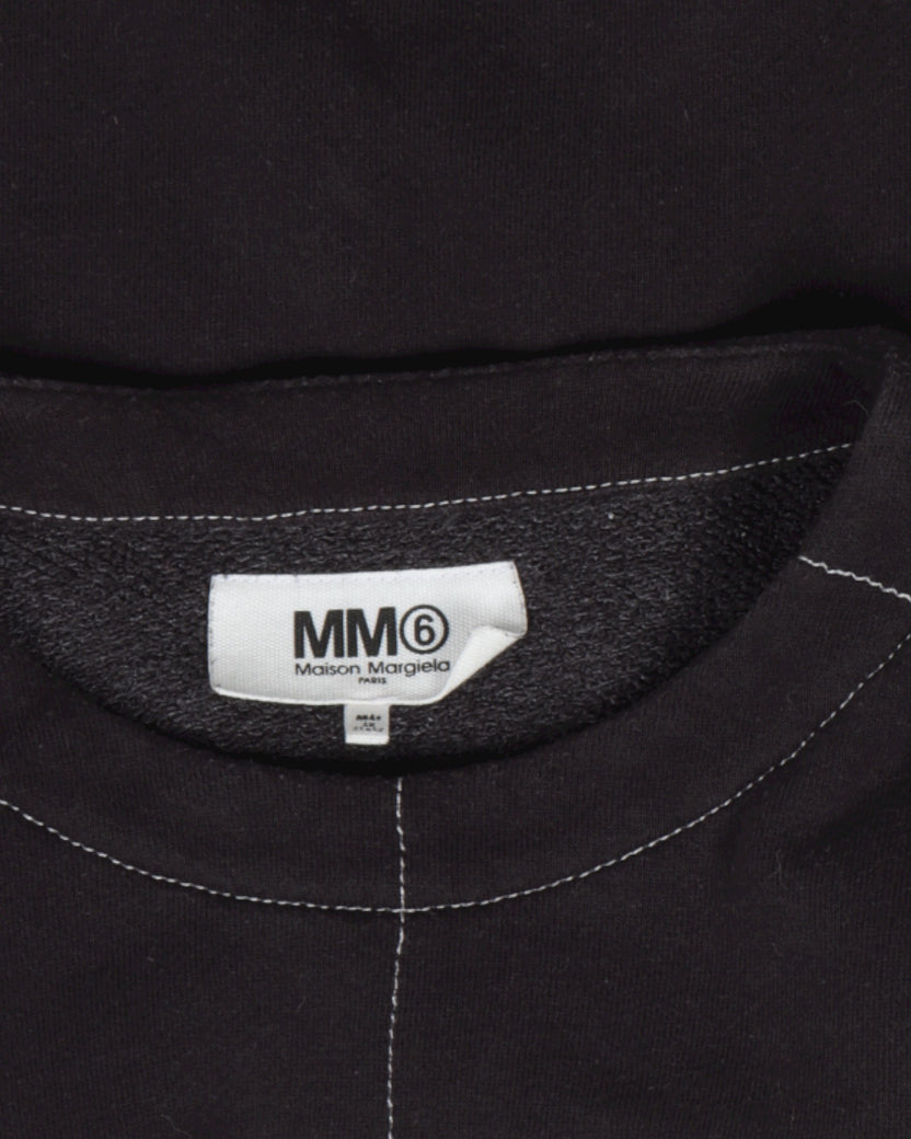 MM6 Cropped Contrast-Stitched Sweatshirt