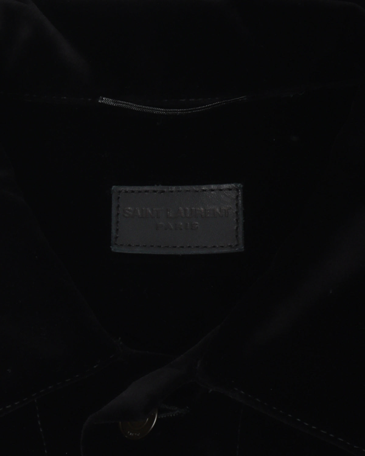 FW16 Black Velvet Music Notes Trucker Jacket
