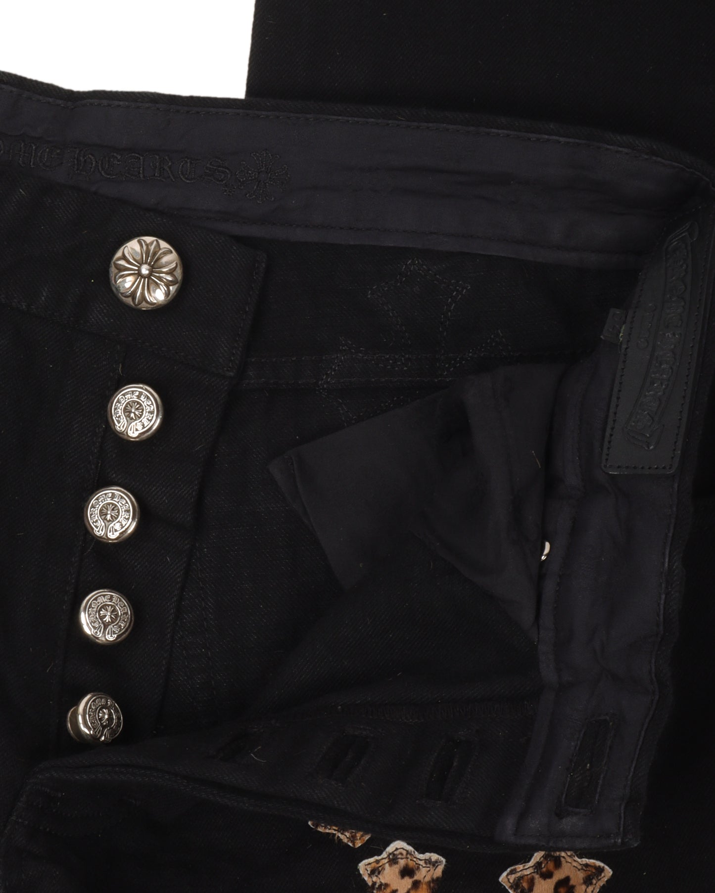 Checkered Cross Patch Jeans w/ 35 Cross Patches