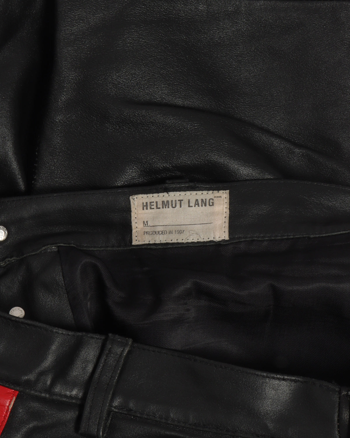 Side Stripe Leather Pants