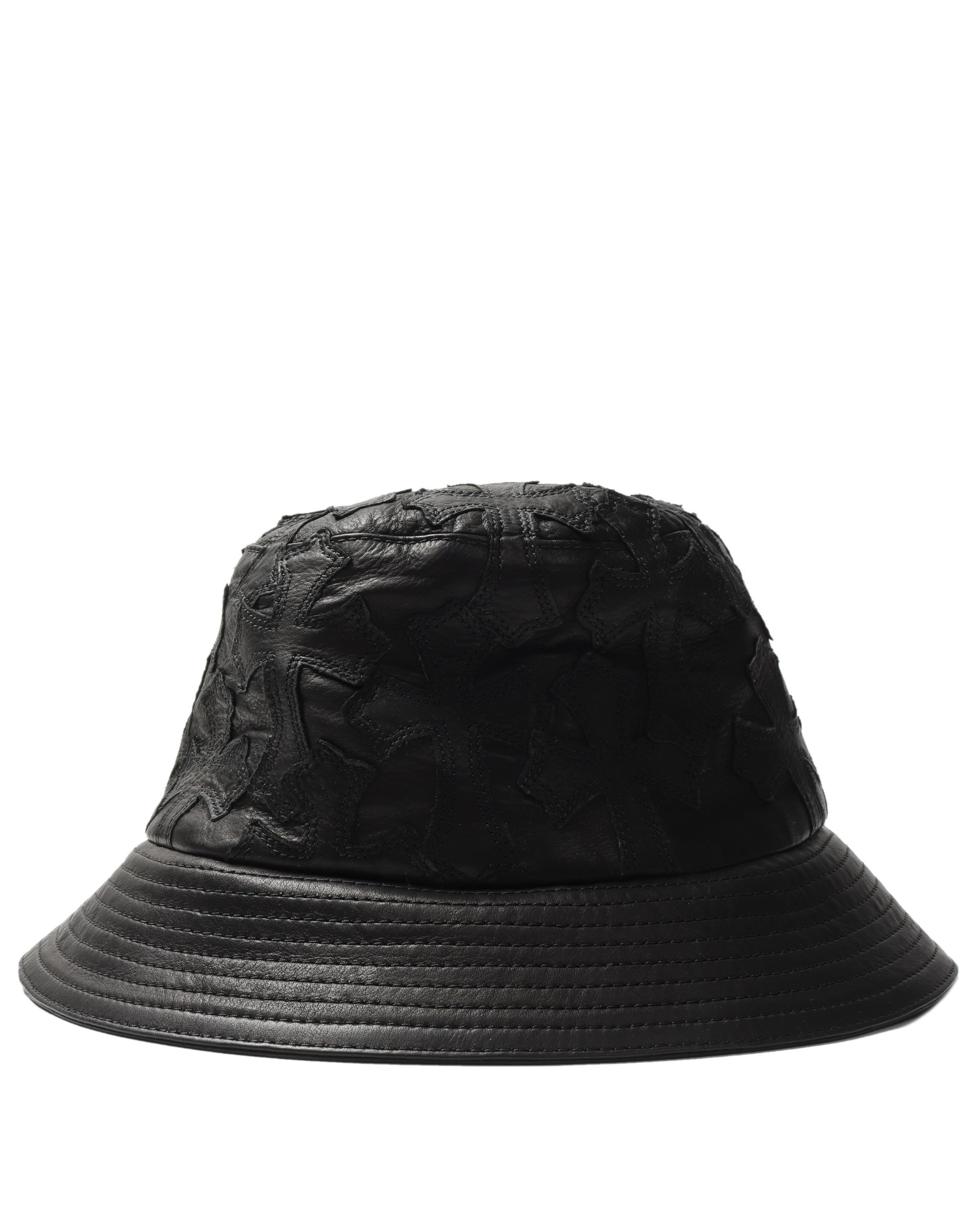 Leather Cross Patch Bucket Hat