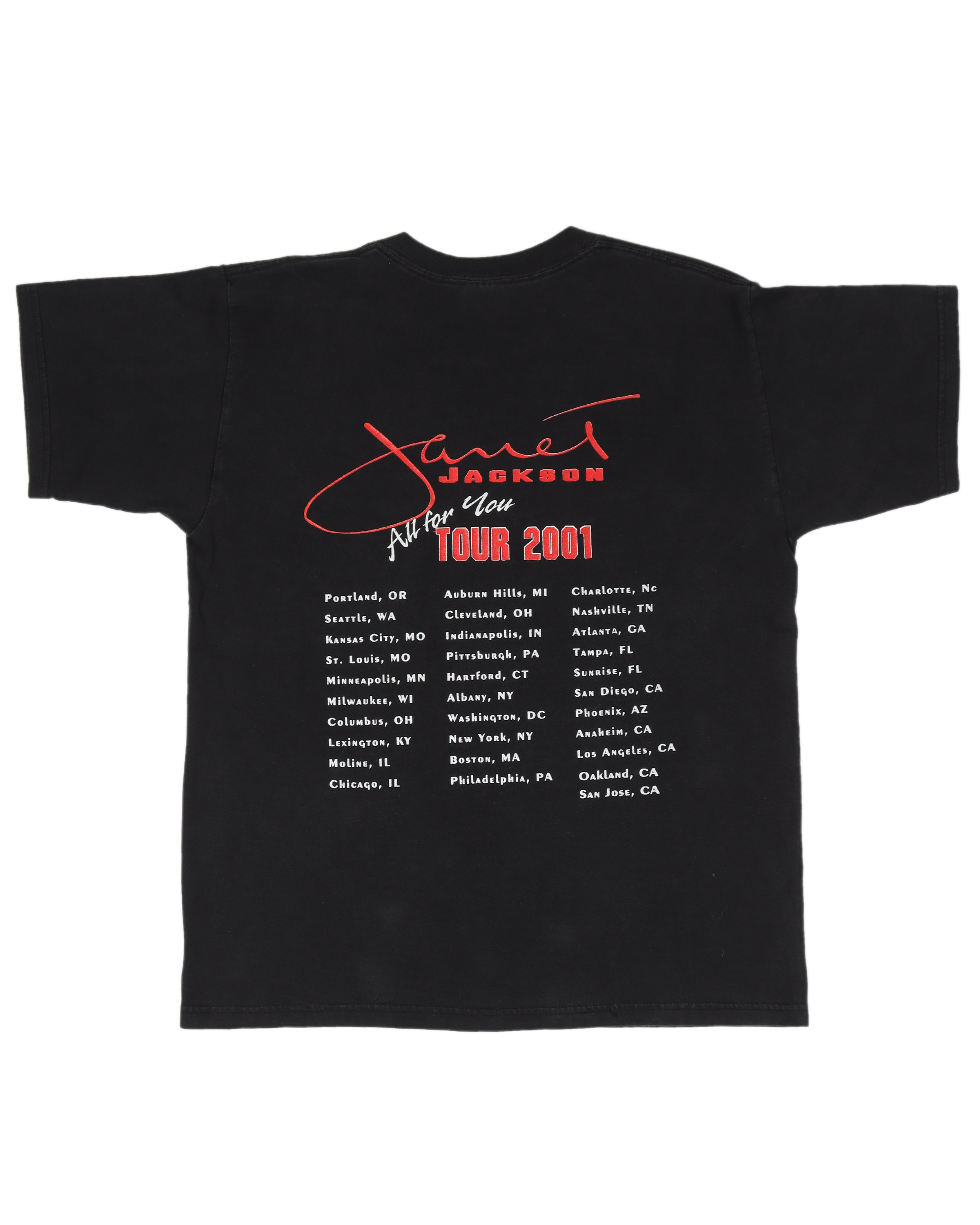 Janet Jackson 'All For You' 2001 Tour T-Shirt