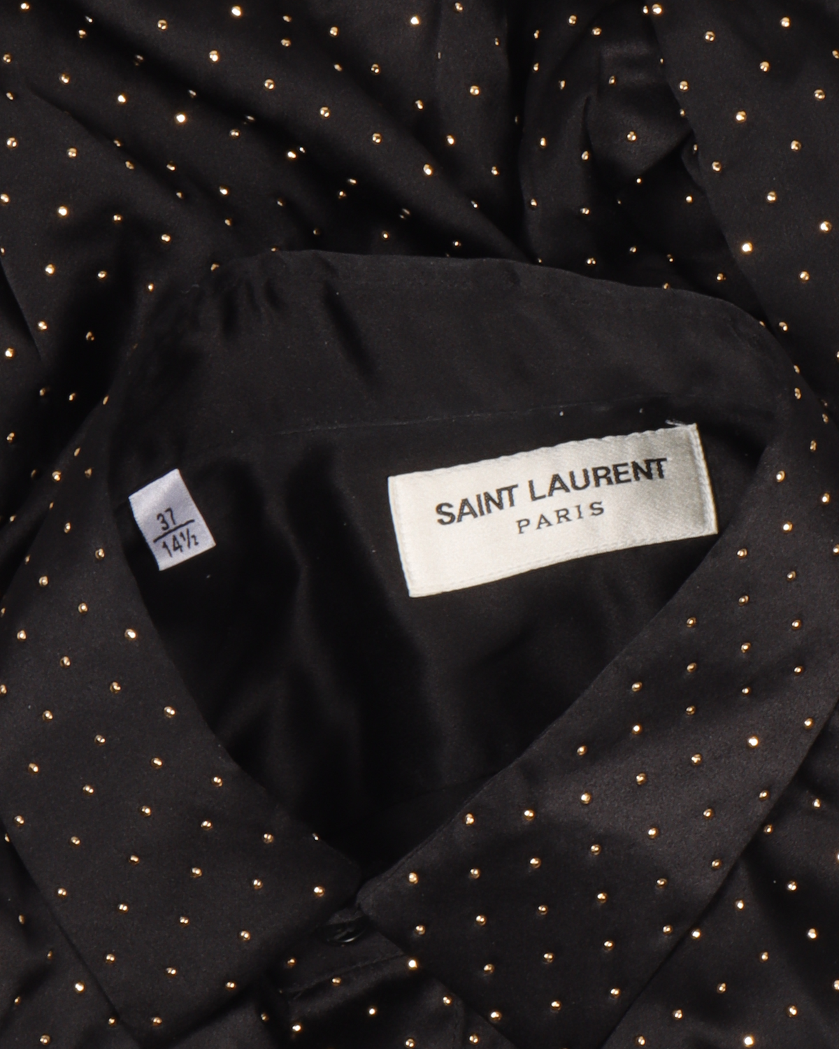 Gold Bead Silk Polka-Dot Shirt