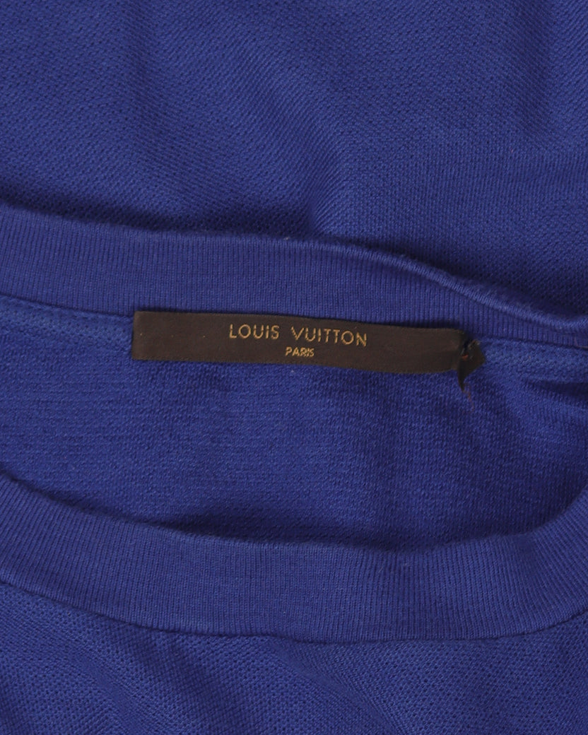 Louis Vuitton: Embroidered LV Flower T-Shirt Size M Men's Navy Blue