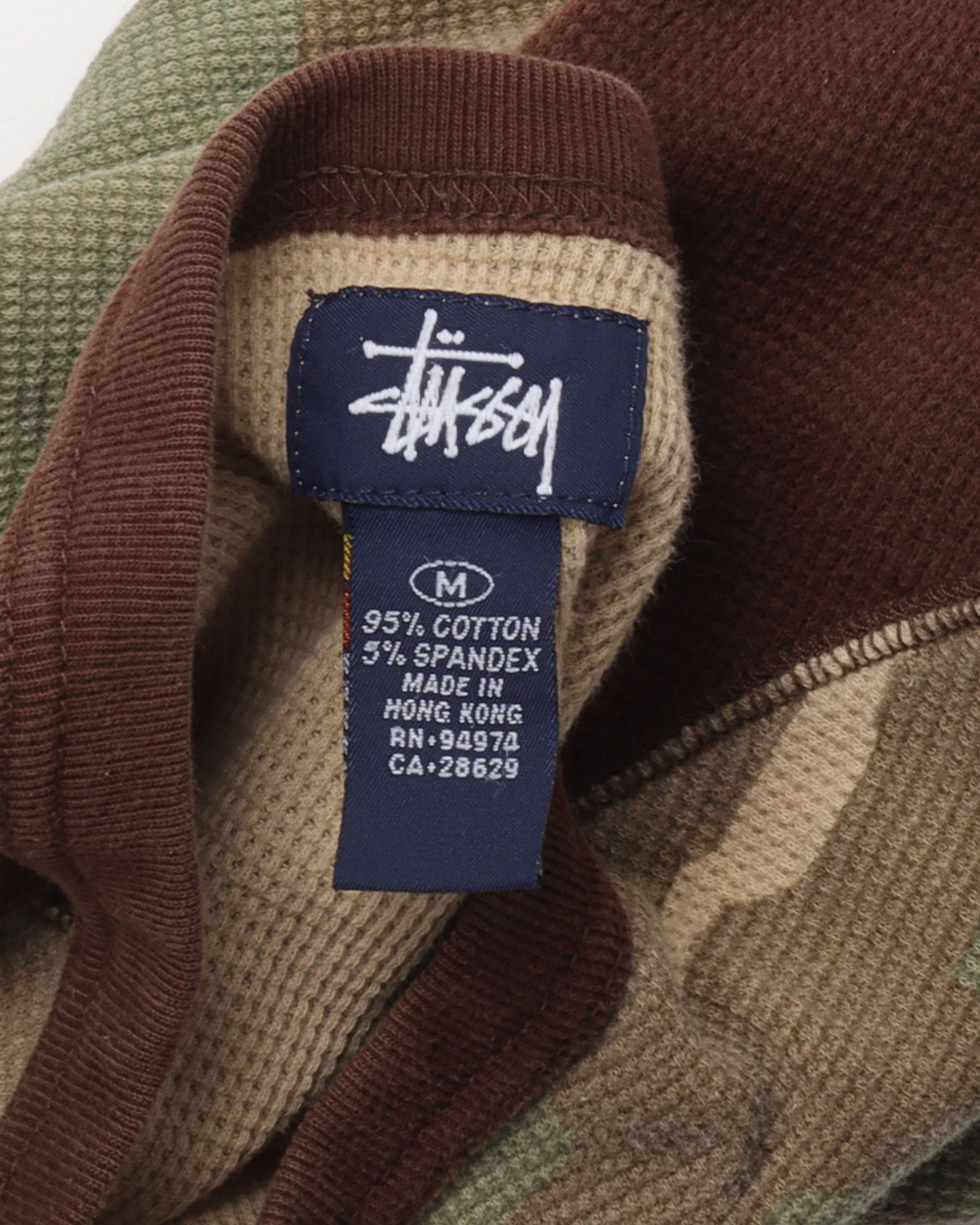 Vintage Stussy Camouflage Thermal T-Shirt