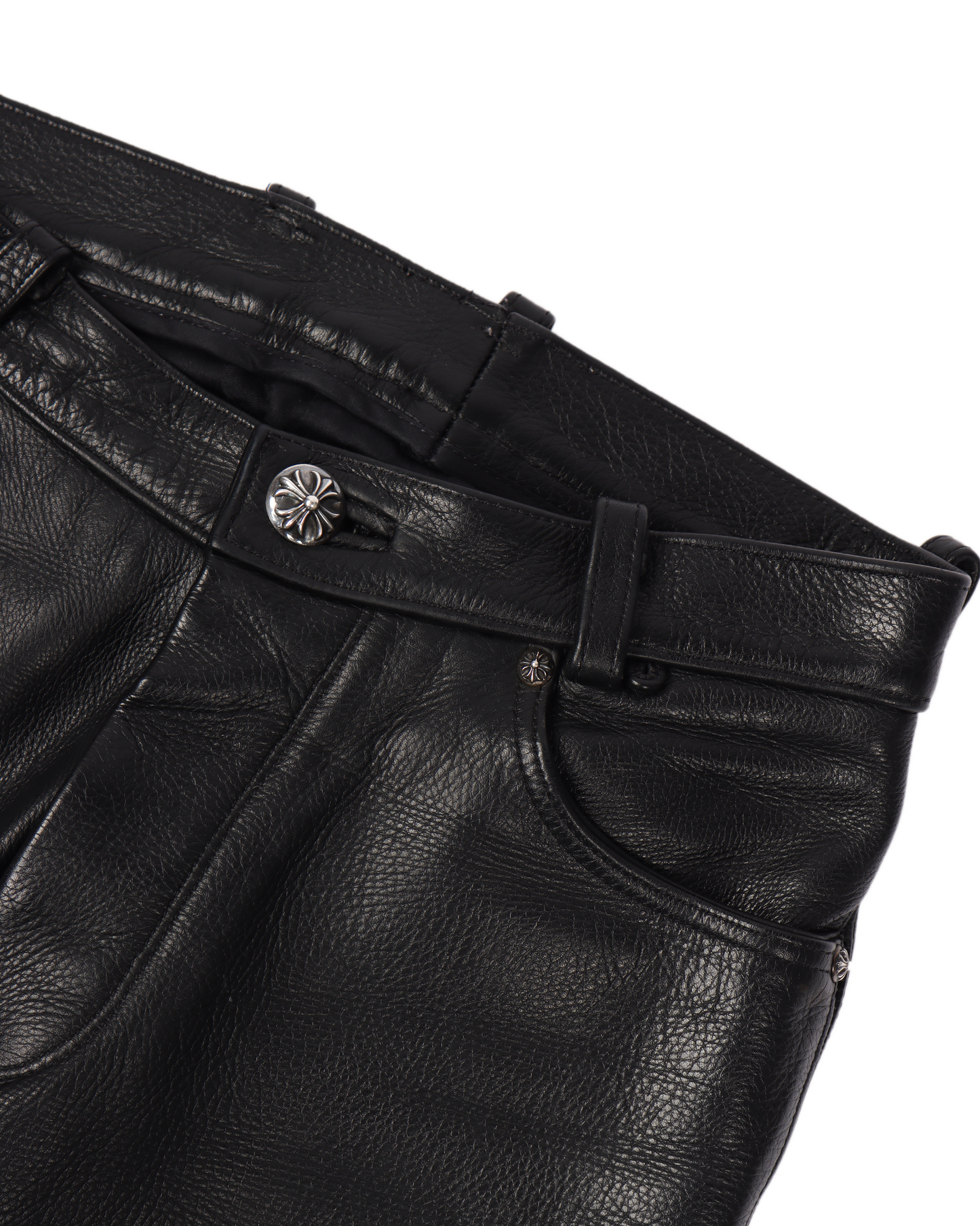 CEMETERY CROSS PATCH LEATHER PANTS