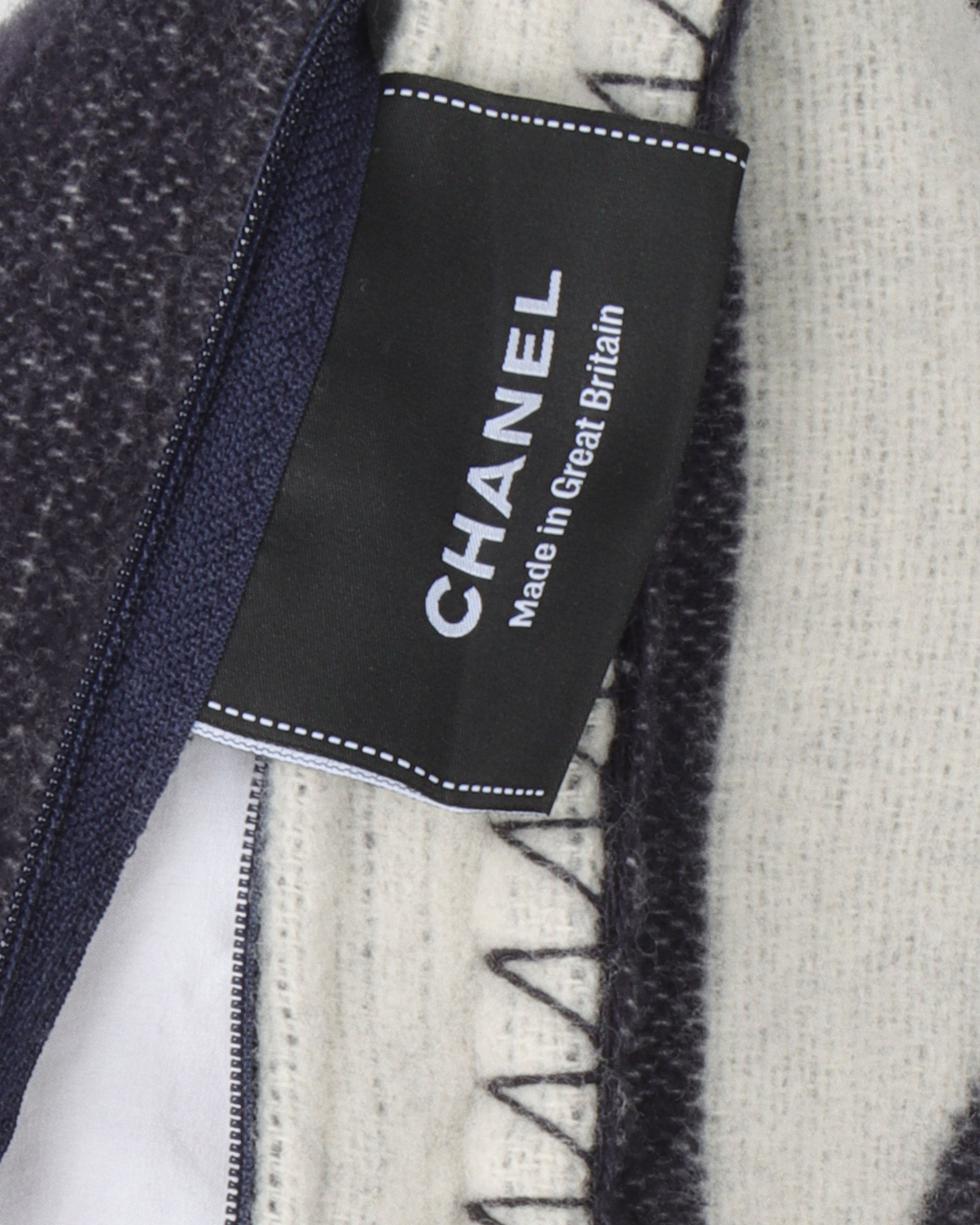 CHANEL Merino Wool Cashmere CC Pillow Cushion Charcoal Beige