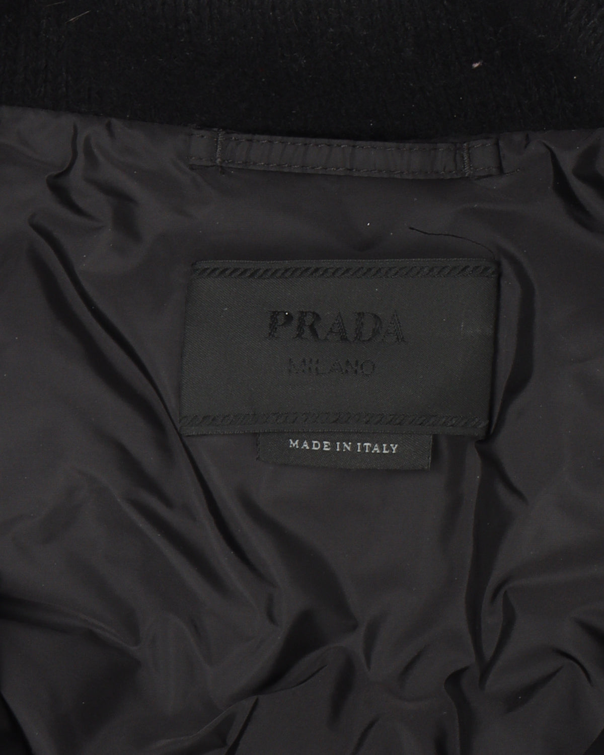 Cashmere Cropped Knit Puffer Jacket