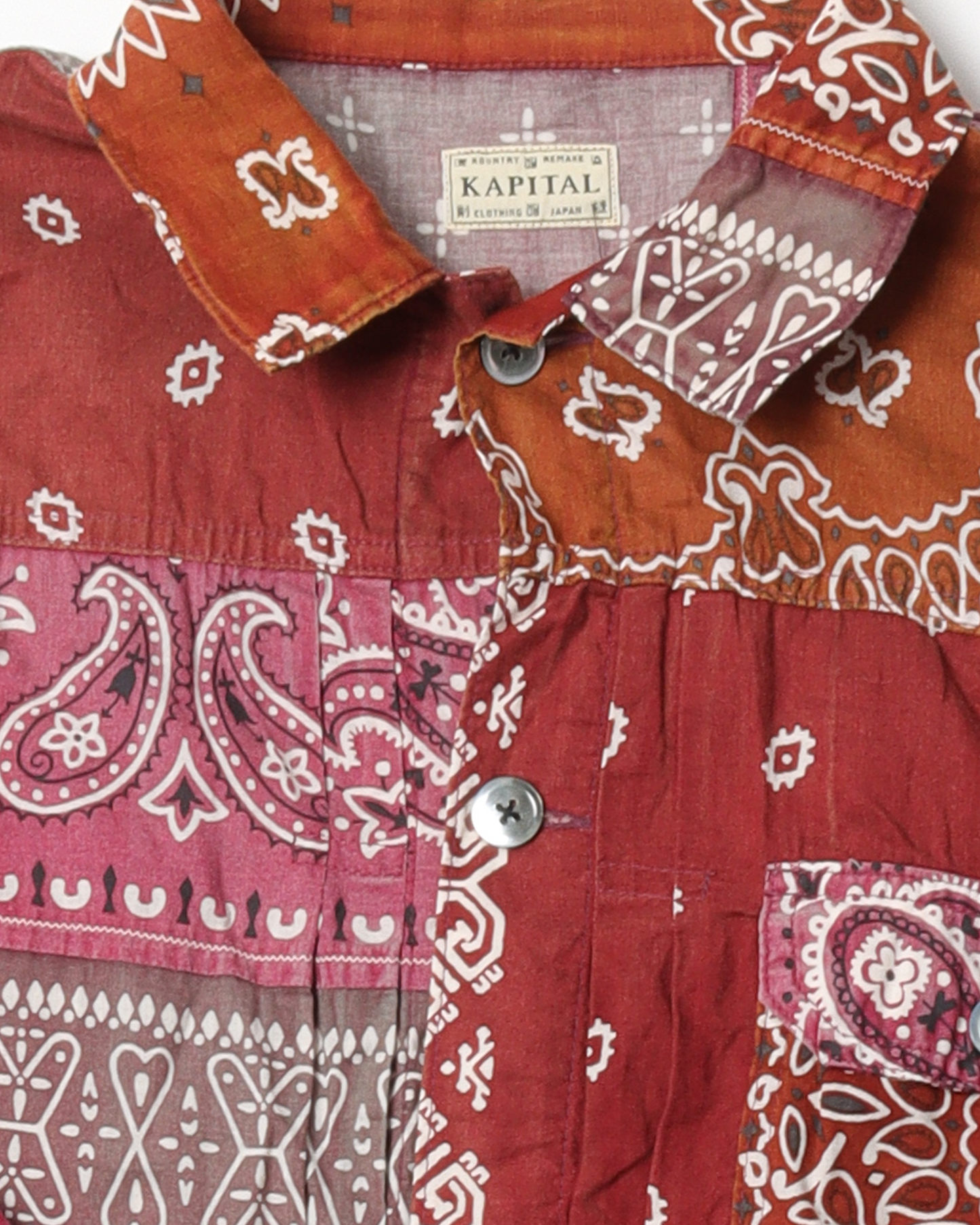 Mixed Colors Paisley Button Shirt