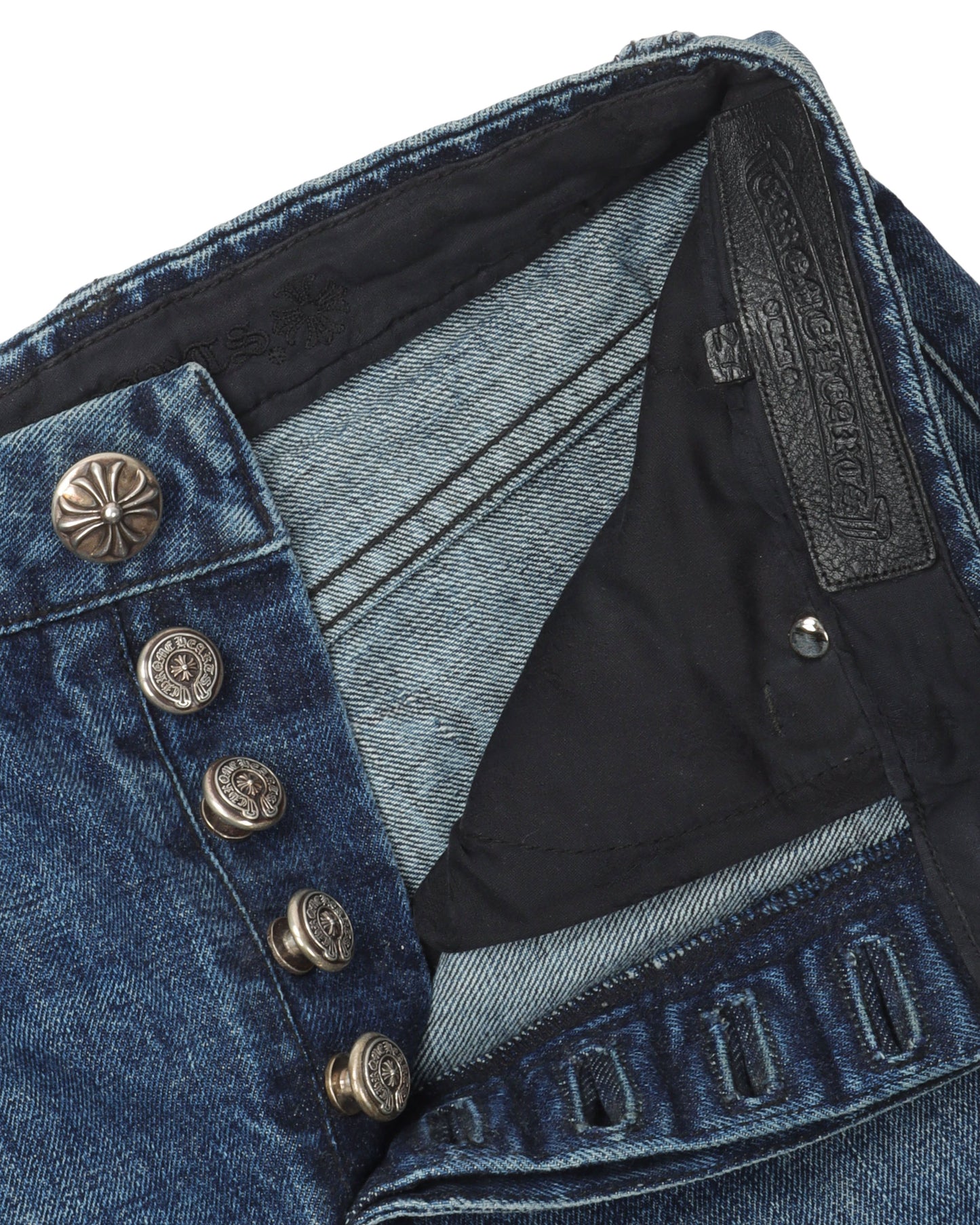 Cross Patch Denim Shorts