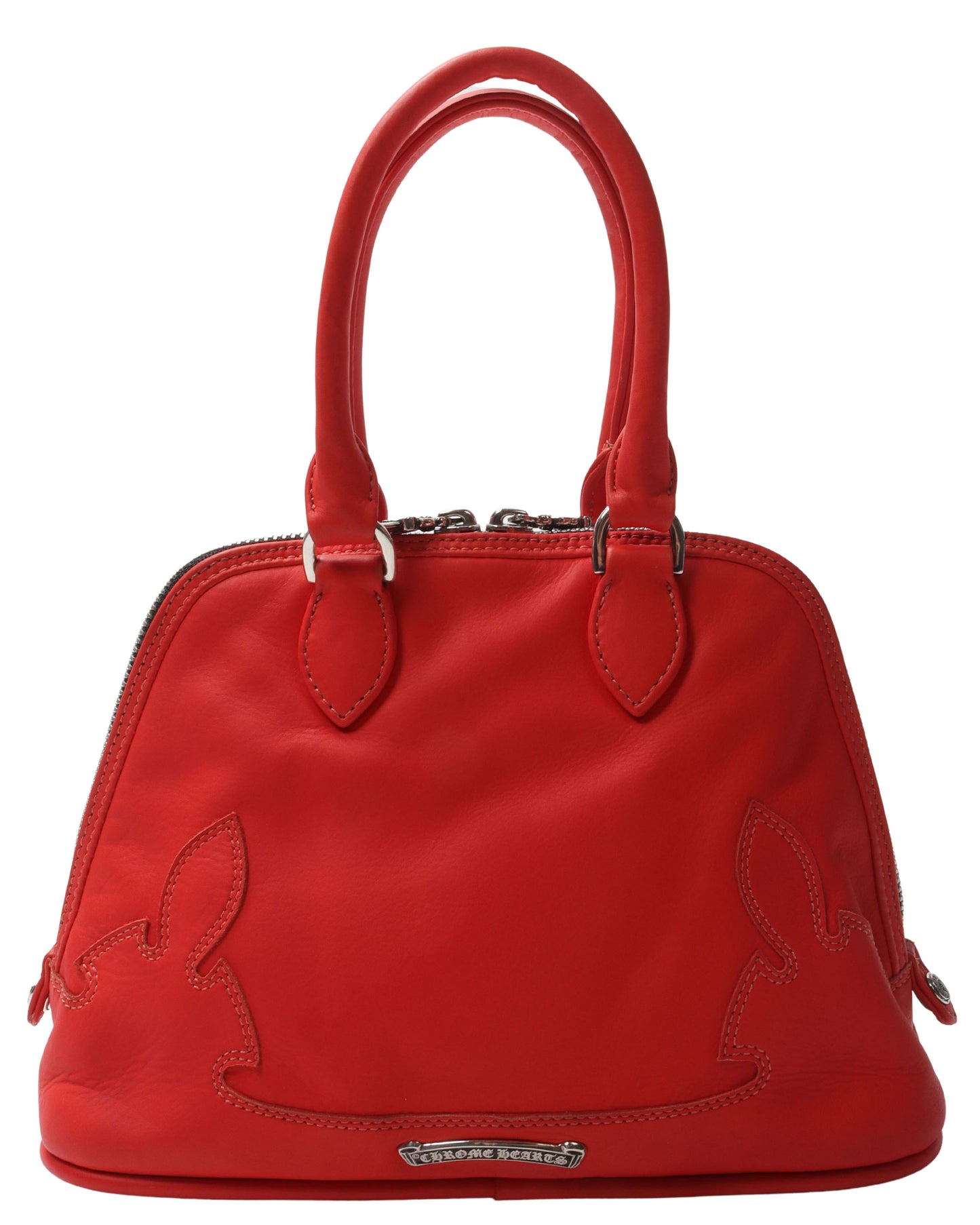Leather "Fleur De Lis" Mini Bowling Bag