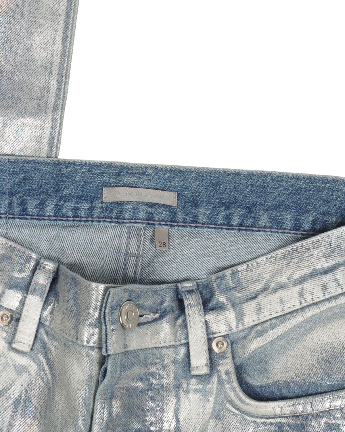 Metallic Waxed Jeans