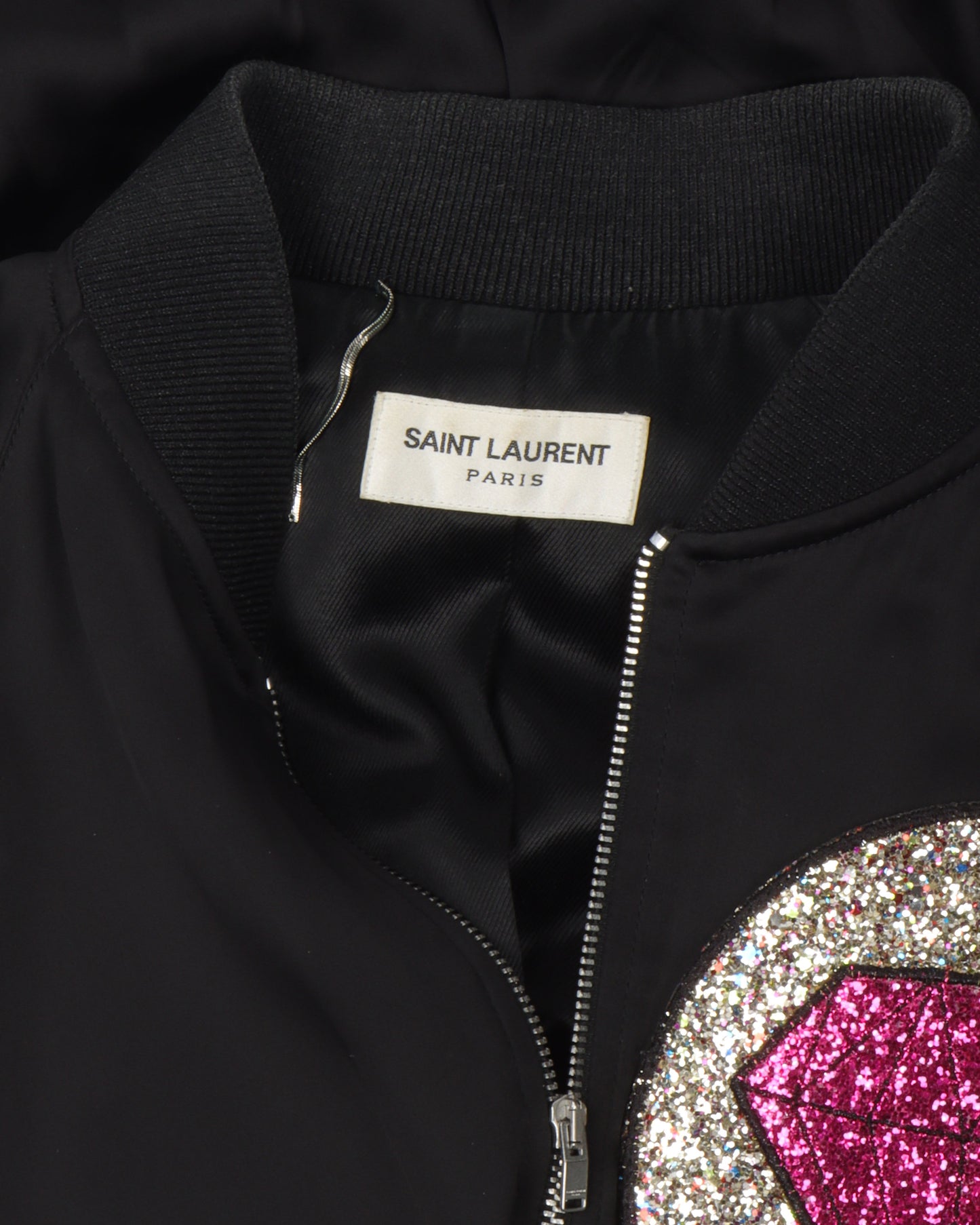 Glitter Patch Viscose Bomber Jacket