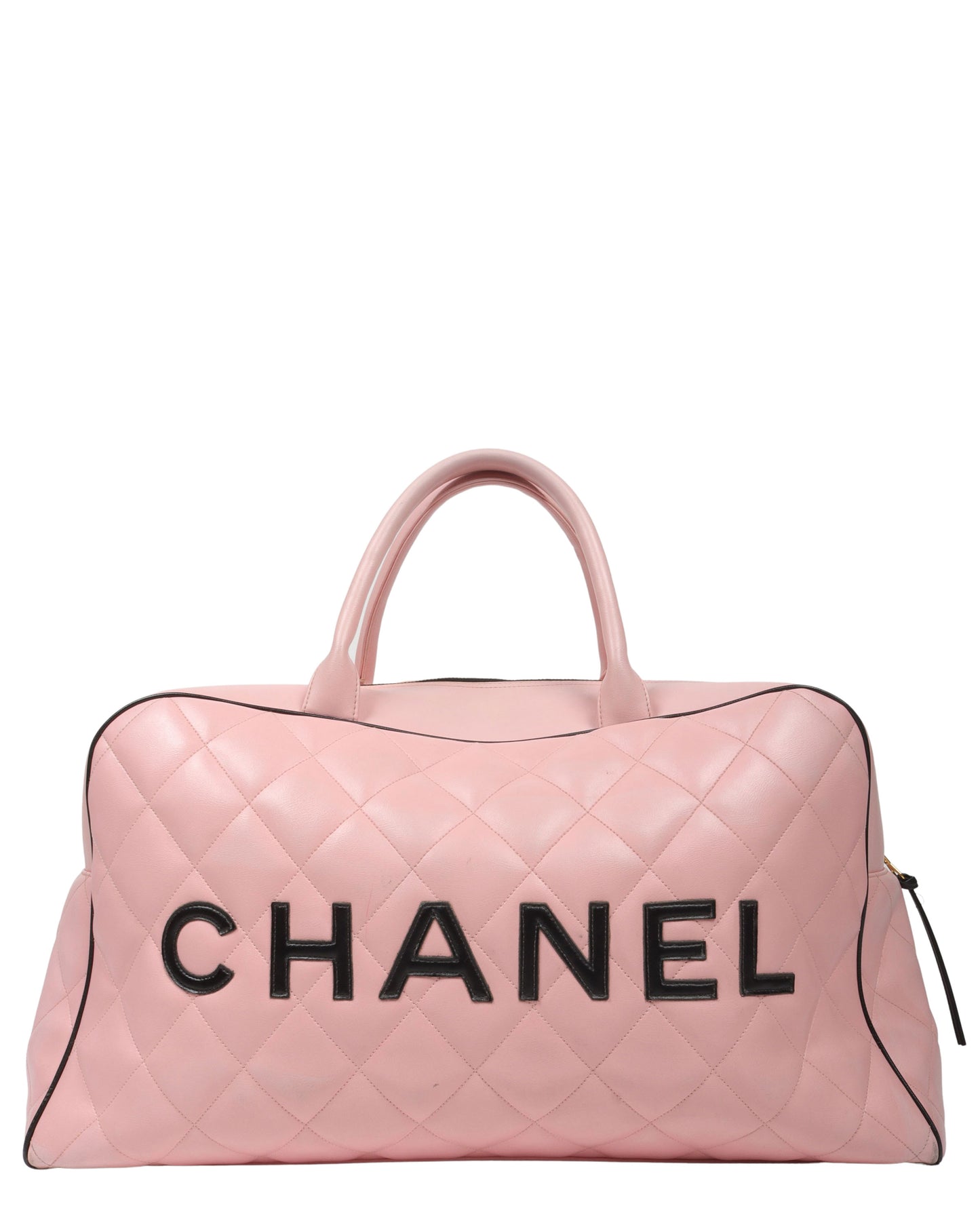 1995 Pink Quilted Leather Boston Duffle