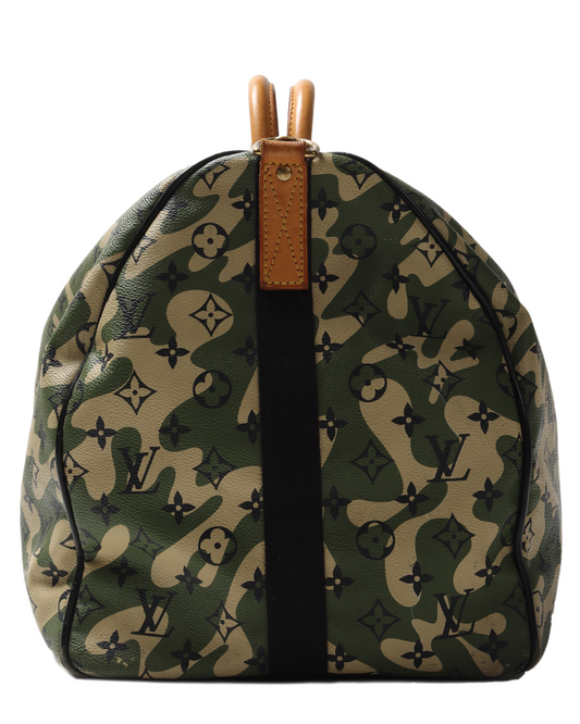 Takashi Murakami Keepall Bandouliere Monogramouflage 55 Green