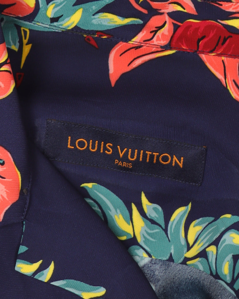 Louis Vuitton Louis Vuitton PRINTED LOGO HAWAIIAN SHIRT SS18