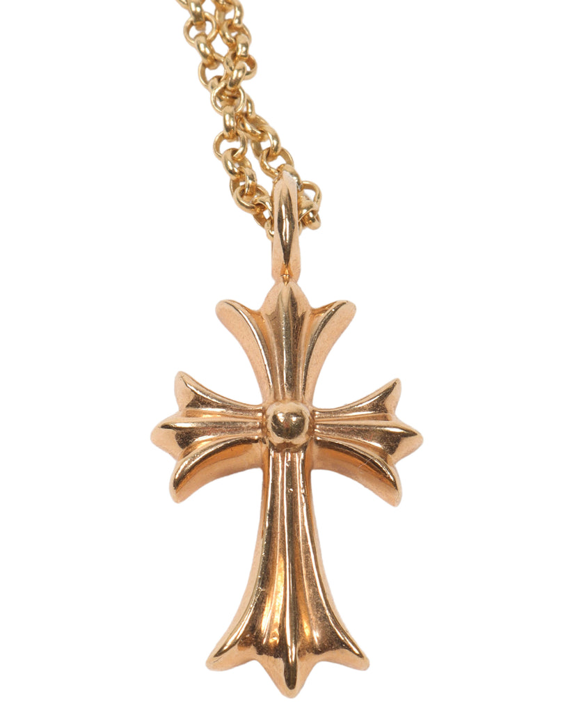 Gold Diamonds Cross with Chain Link