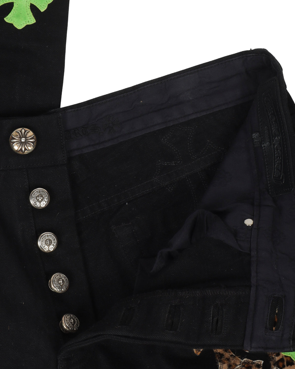 Leopard Cross Patch Jeans w/ 35 Cross Patches