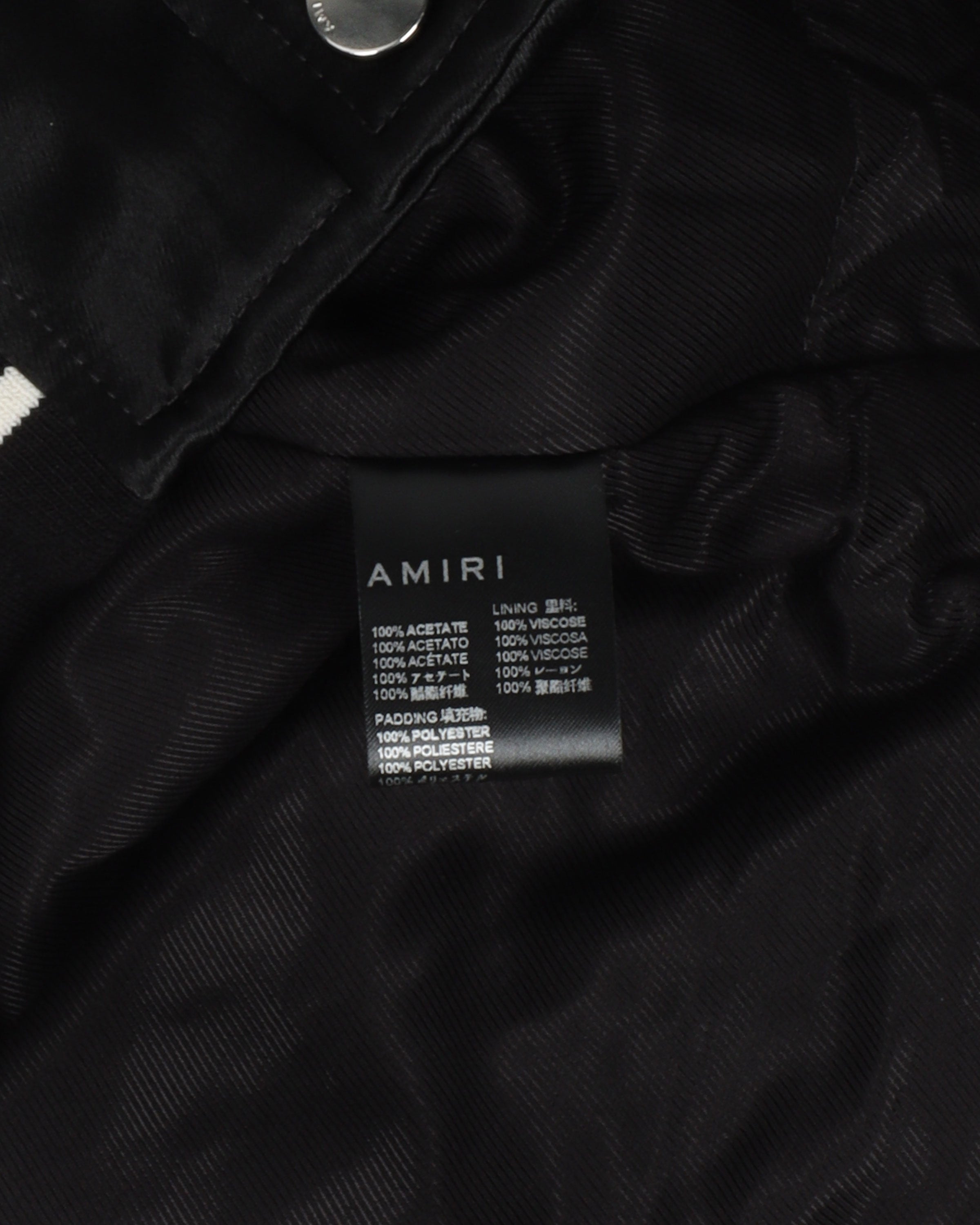 Amiri Black Satin Flame Souvenir Jacket