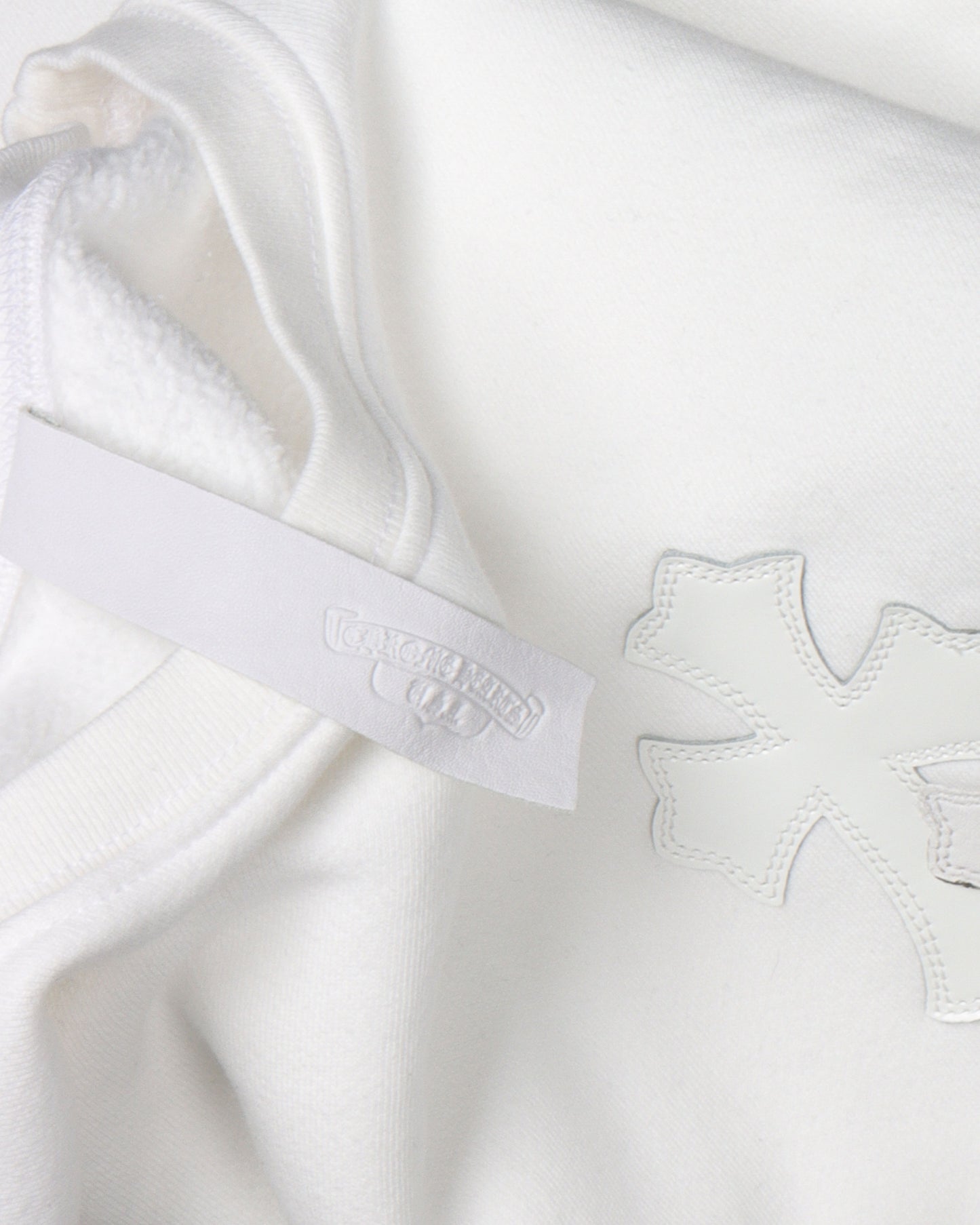 Leather Cross Crewneck