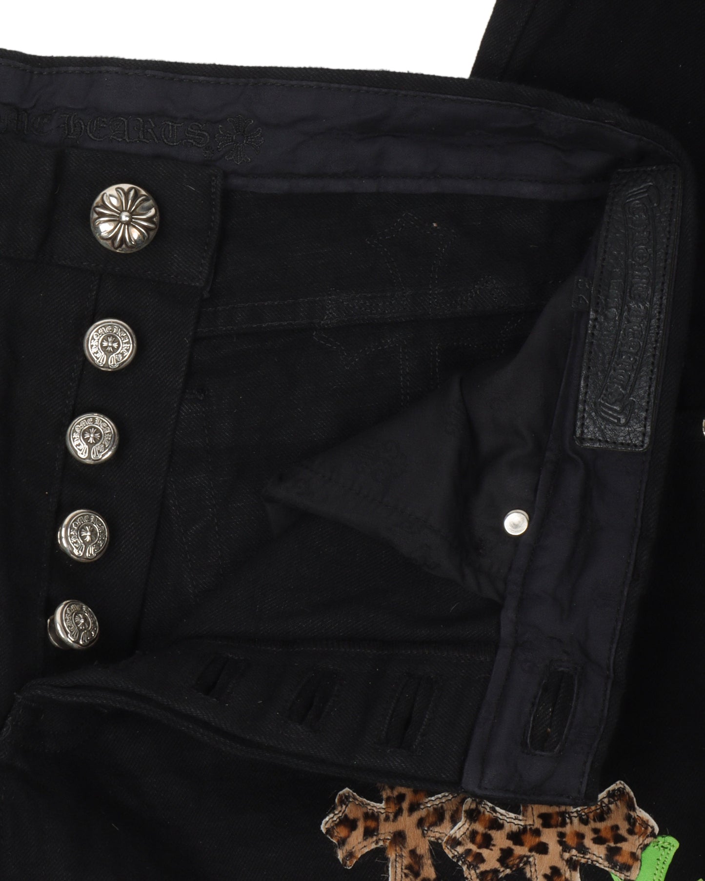 Checkered Cross Patch Jeans w/ 35 Cross Patches