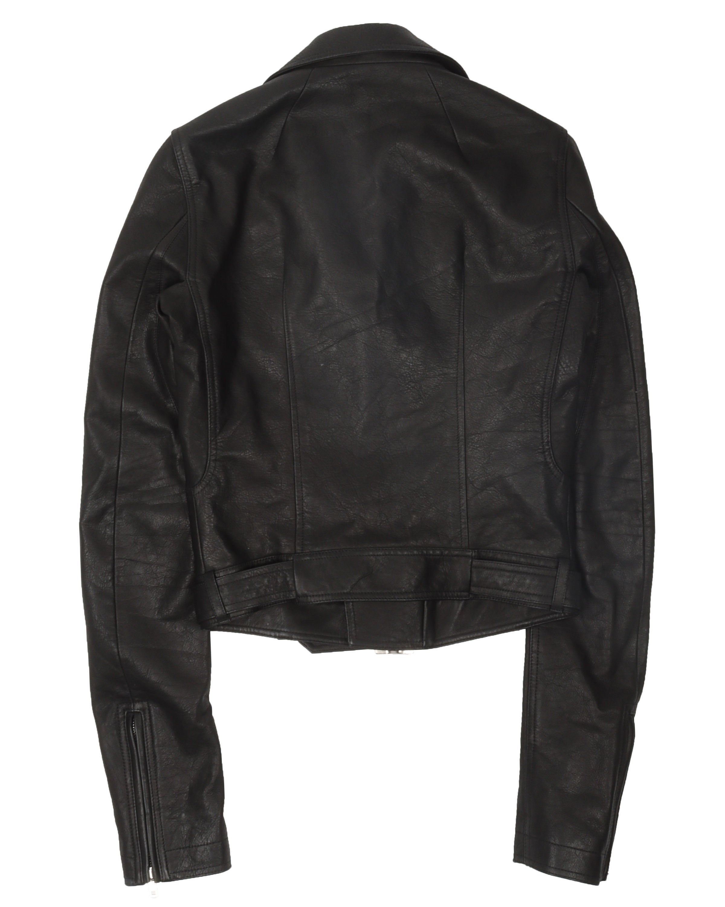 Cropped Leather Stooge Jacket