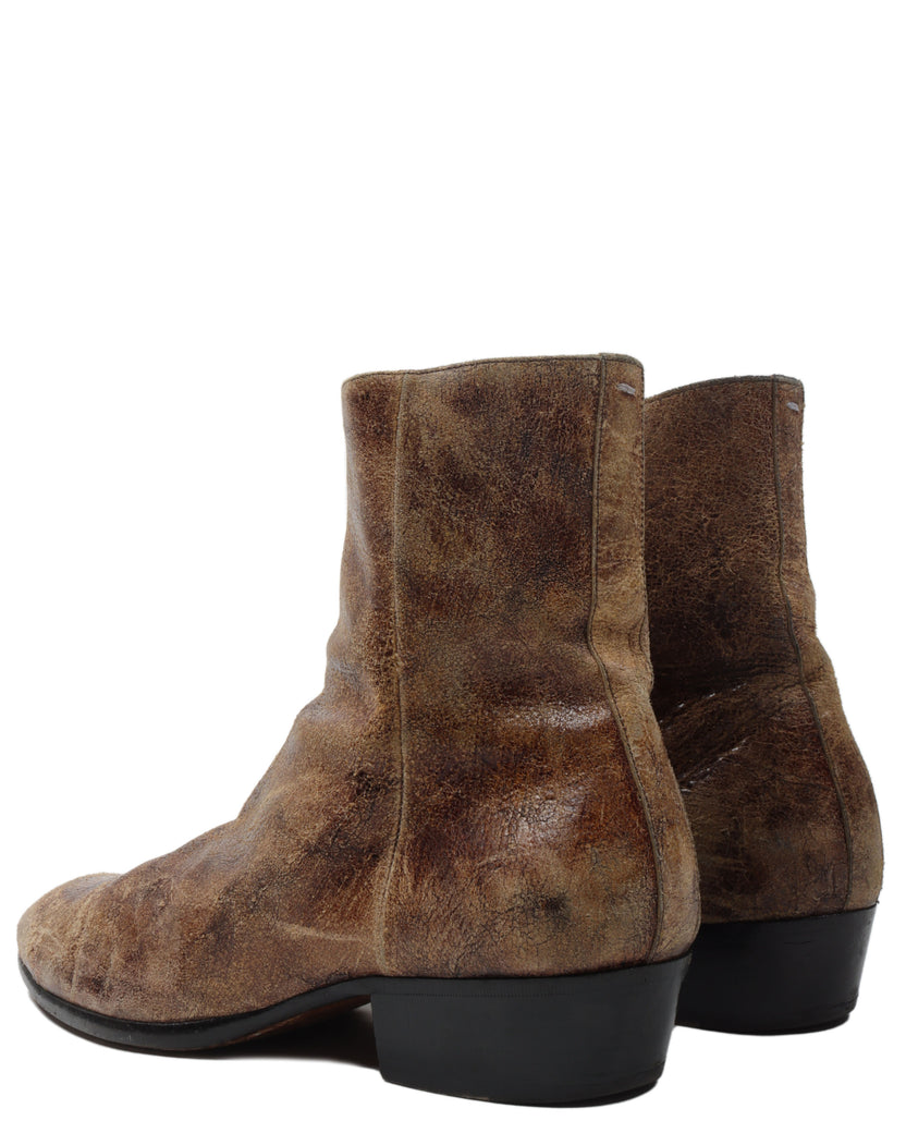 Distressed Leather Boots