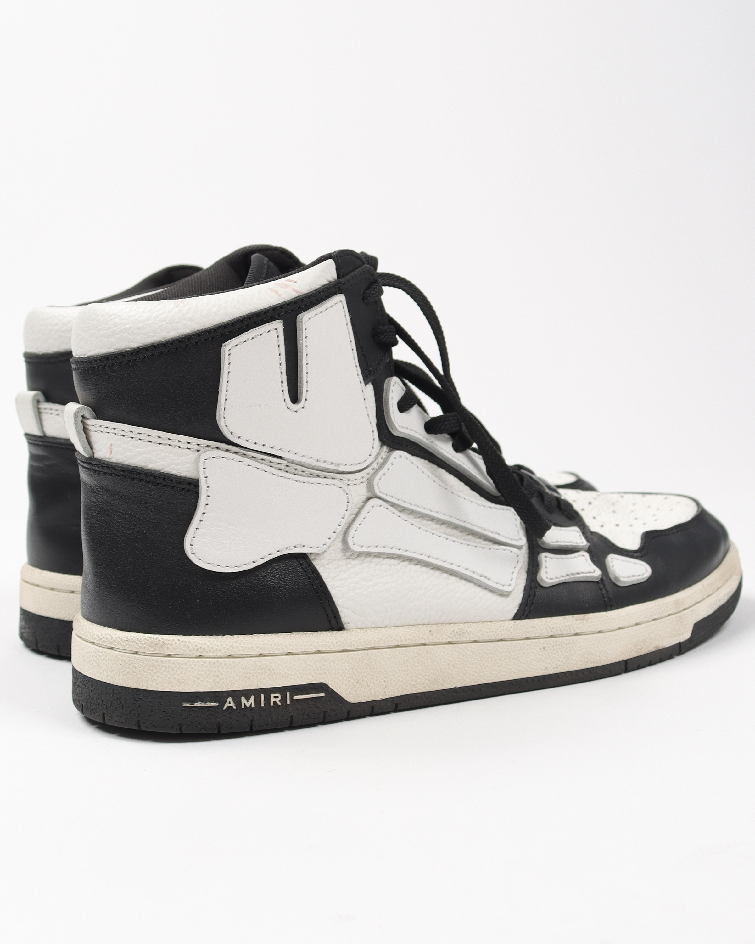 Black and White Skeleton High-Top Sneakers