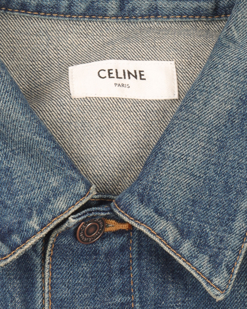 Celine Logo Embroidered Denim Jacket Small at 1stDibs  celine jacket denim,  celine denim.jacket, denim jacket celine