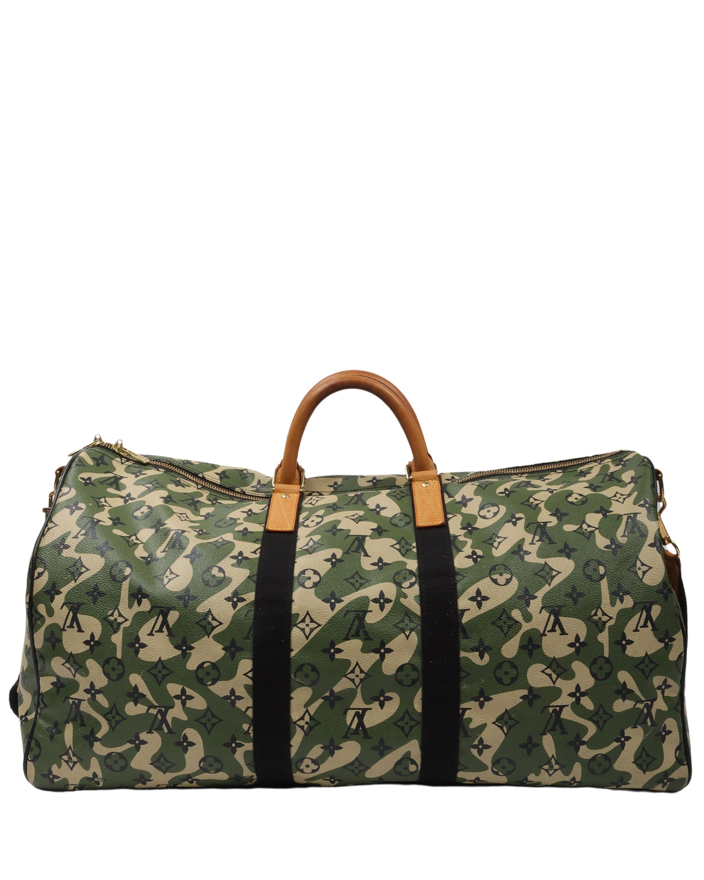 Takashi Murakami Keepall Bandouliere Monogramouflage 55 Green