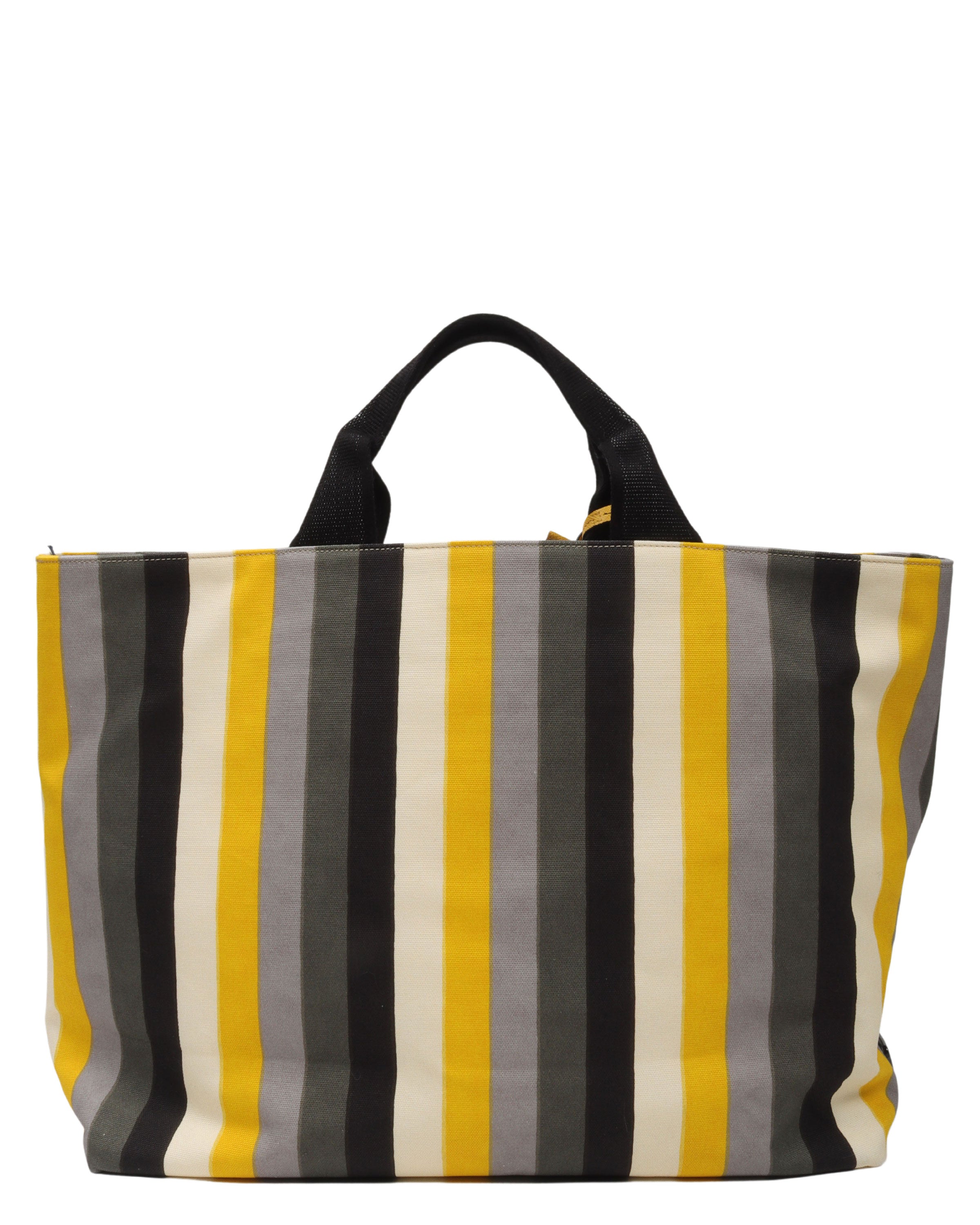 Leather Striped Tote Bag