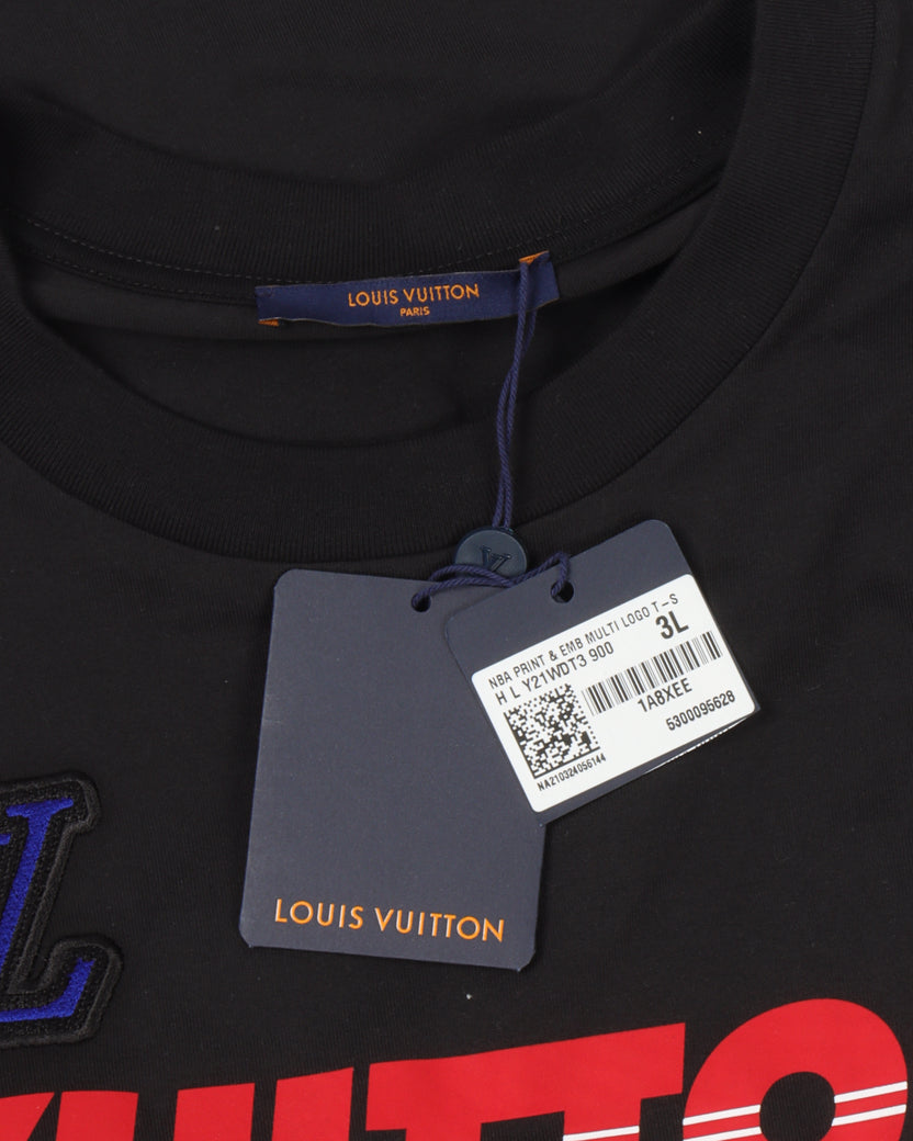 Black Louis Vuitton x NBA Multi-logo T-shirt  Louis vuitton t shirt, Black louis  vuitton, Tshirt logo