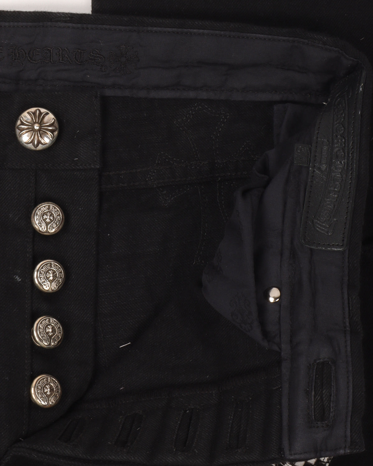 Black Zebra Cross Patch Jeans
