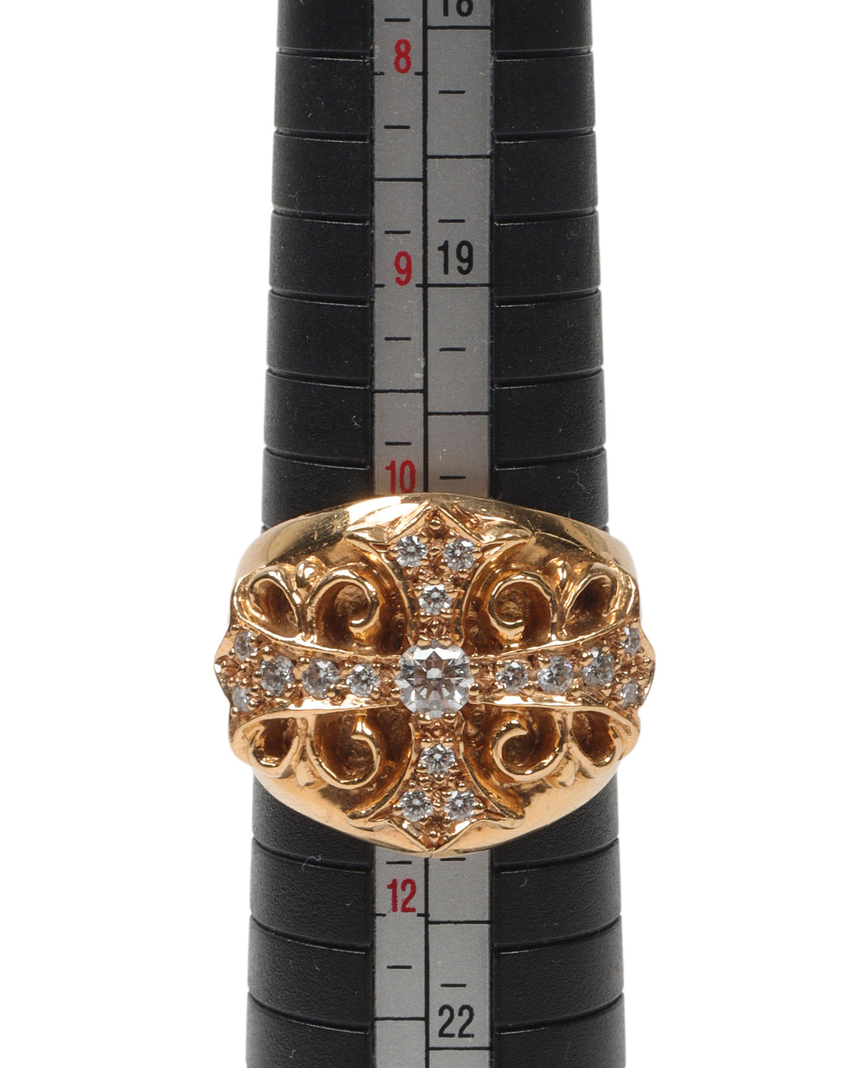 22k Gold Floral Diamond Ring