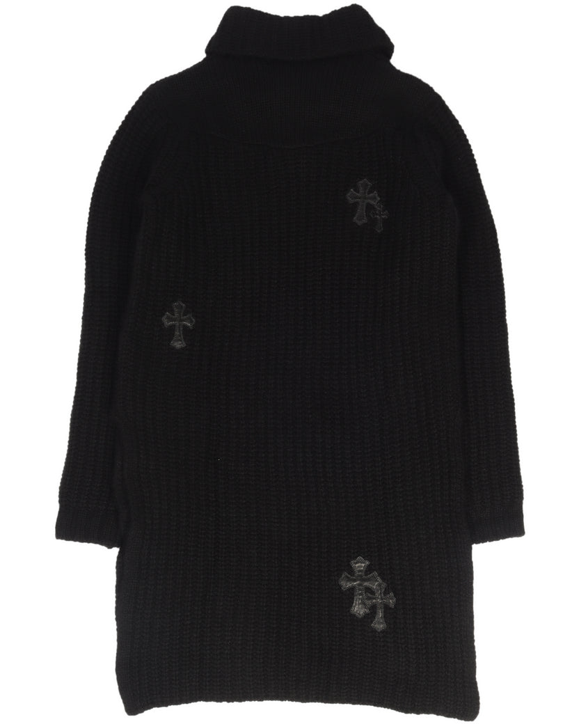Cross Patch Cashmere Sweater-Dress