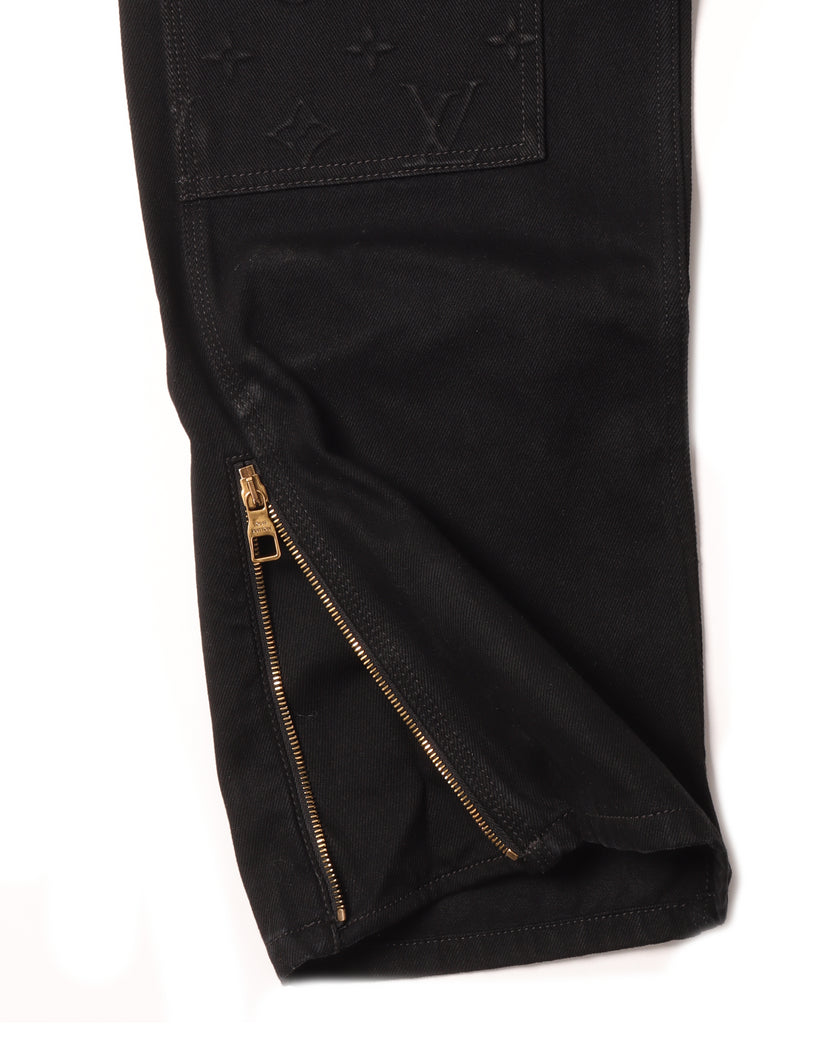 Louis Vuitton Frayed Monogram Double Knee Carpenter Pants