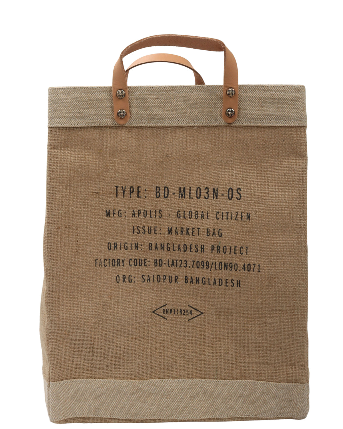 Apolis Global Citizen Horseshoe Logo Burlap Sack Bag
