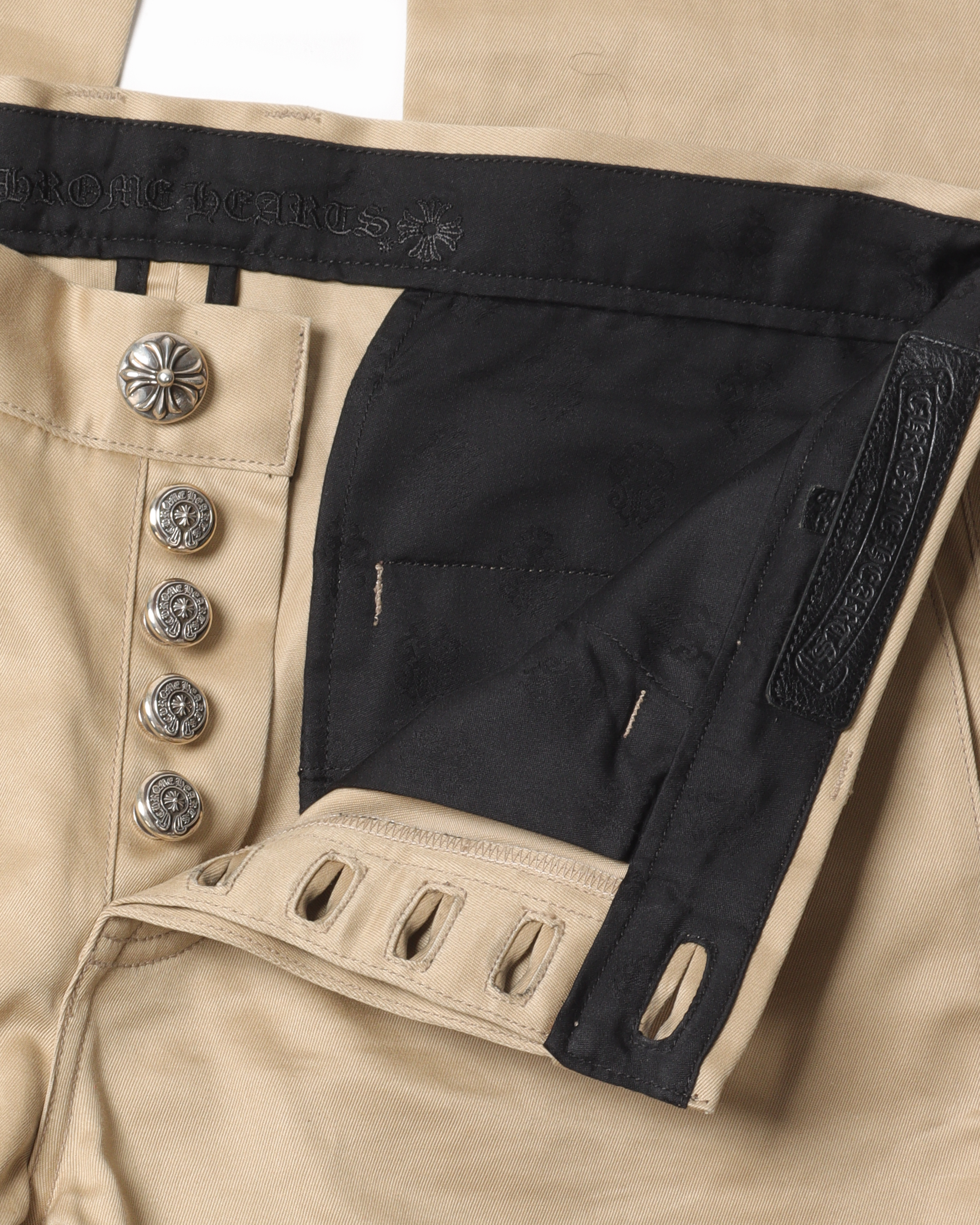 Chrome Hearts Cross Patch Carpenter Chinos - Brown, 12.75 Rise Pants,  Clothing - CHH43156