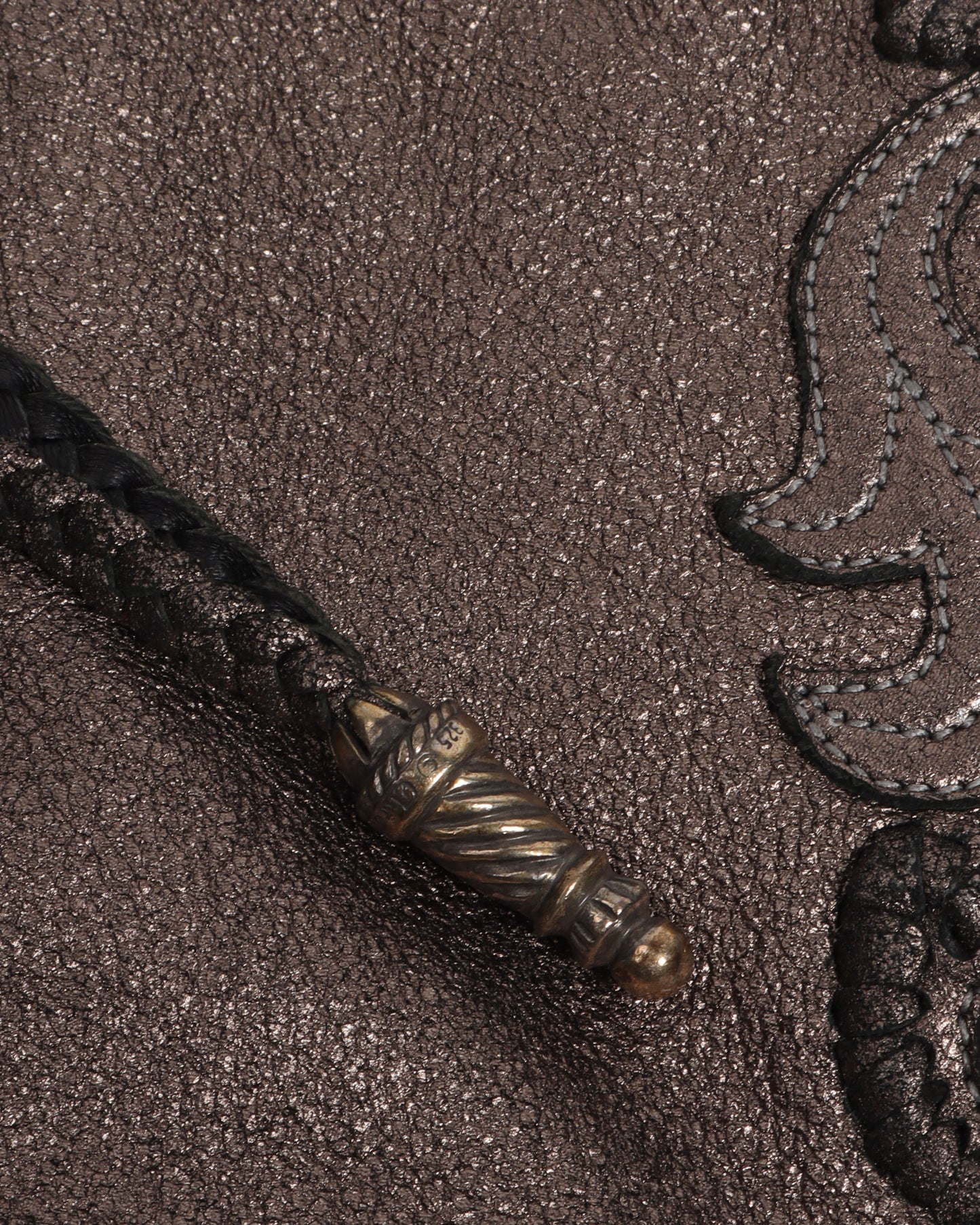 Glitter Leather Pouch Bag