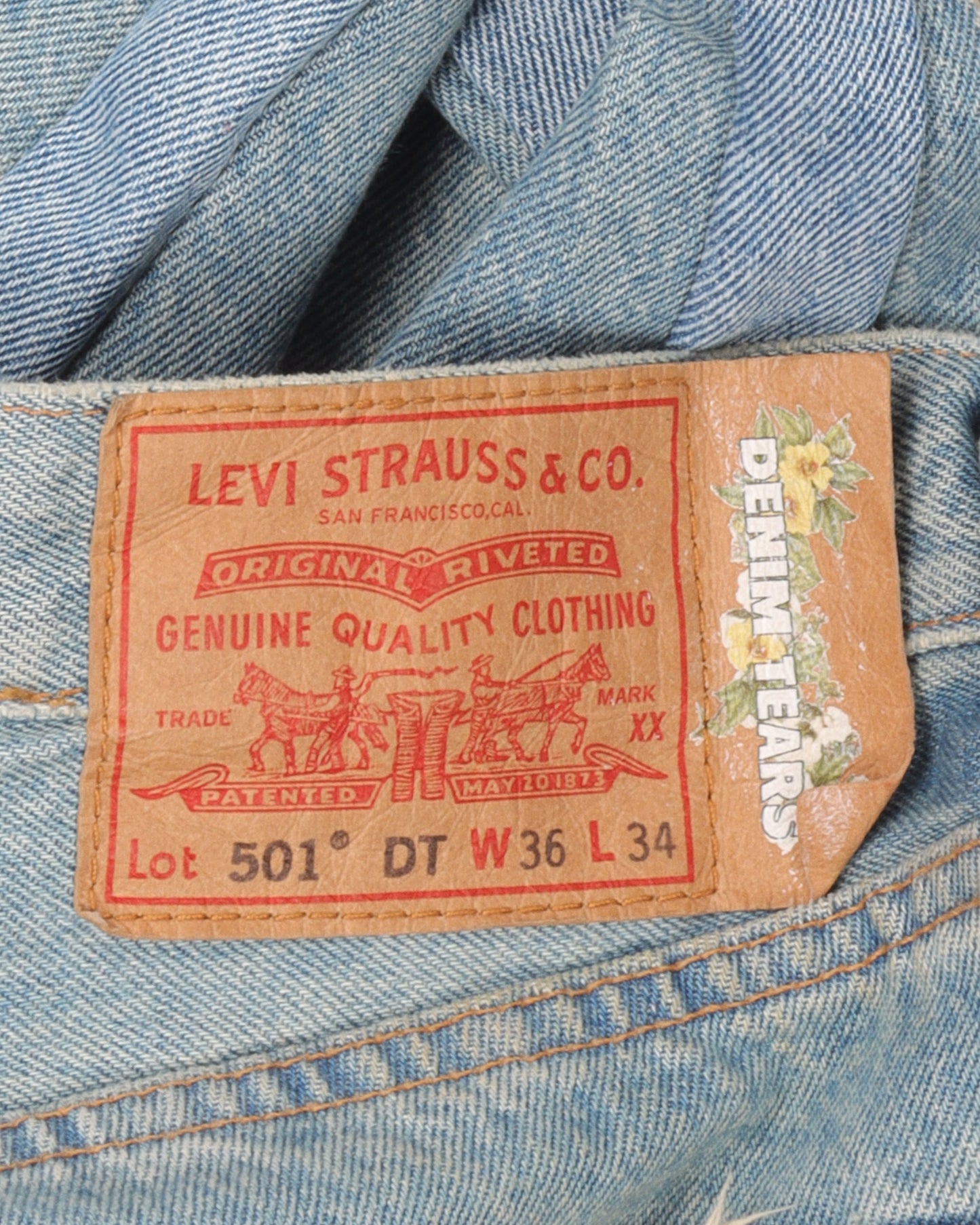 Virgil Abloh Embroidered Light Wash Levi 501