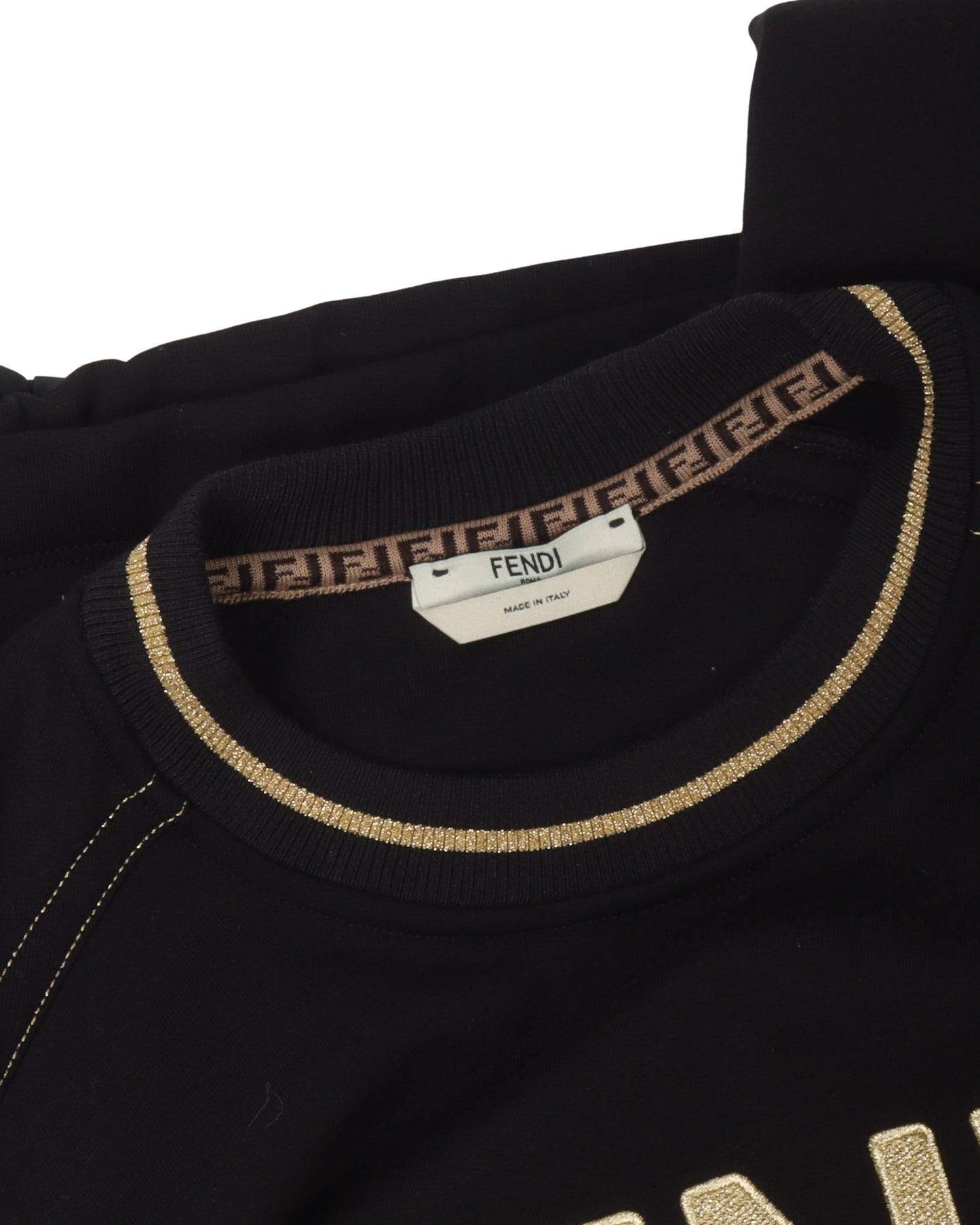 Gold-Trimmed Logo Sweatshirt