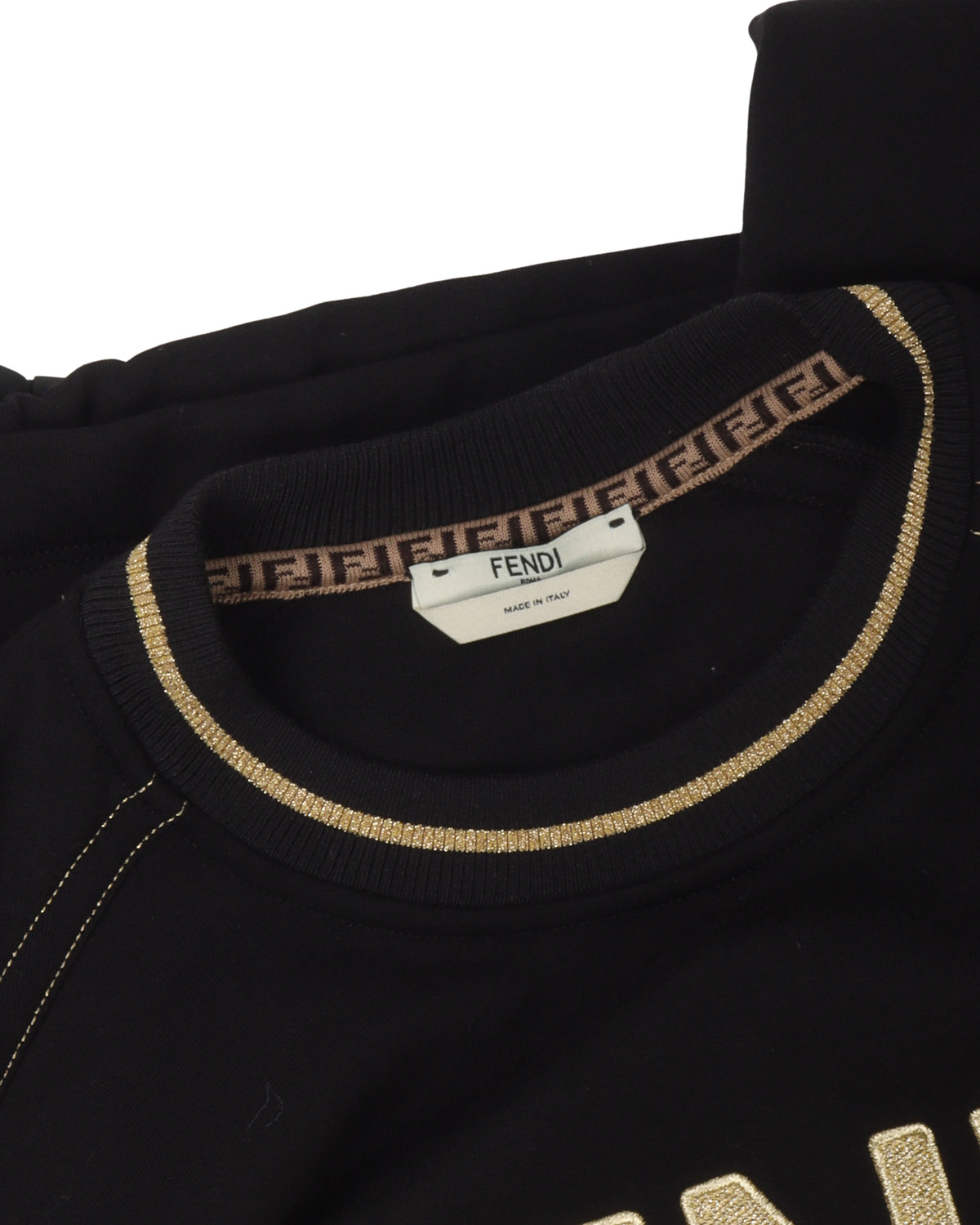 Gold-Trimmed Logo Sweatshirt
