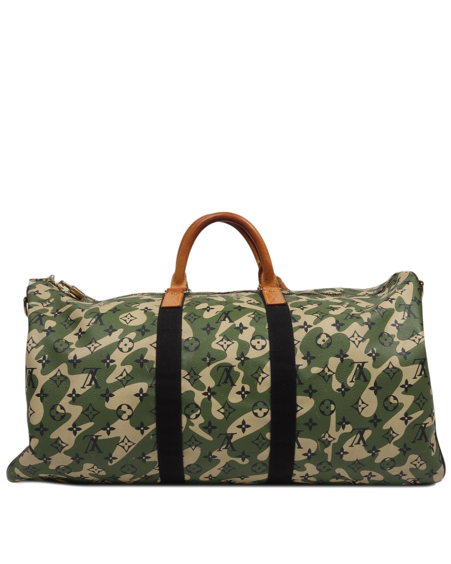 Takashi Murakami Keepall Bandouliere Monogramouflage 55 Green