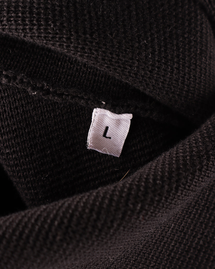 Zip Hooded Sweatshirt Leather Detail