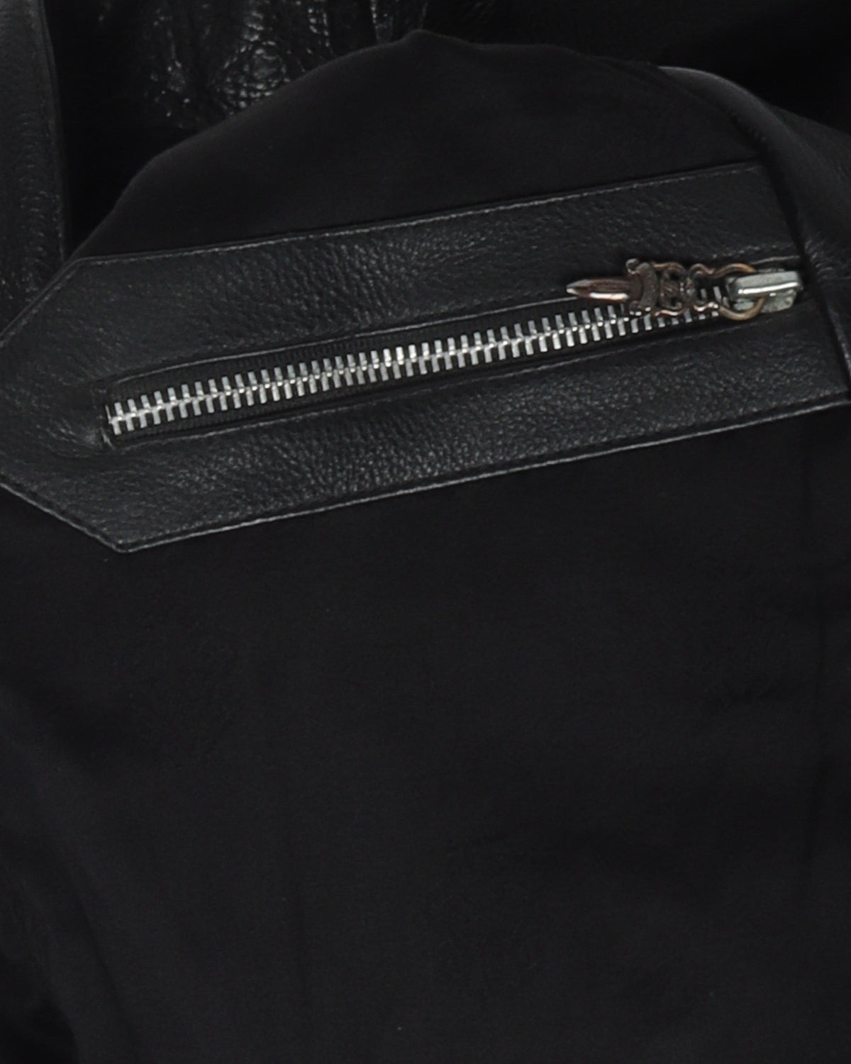 1990s Silver Fleur Cross Leather Vest
