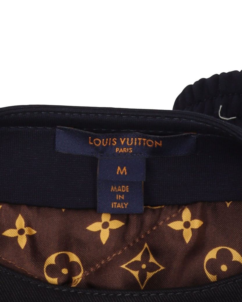 Louis Vuitton Black Leather Cropped Zip Front Jacket M Louis Vuitton