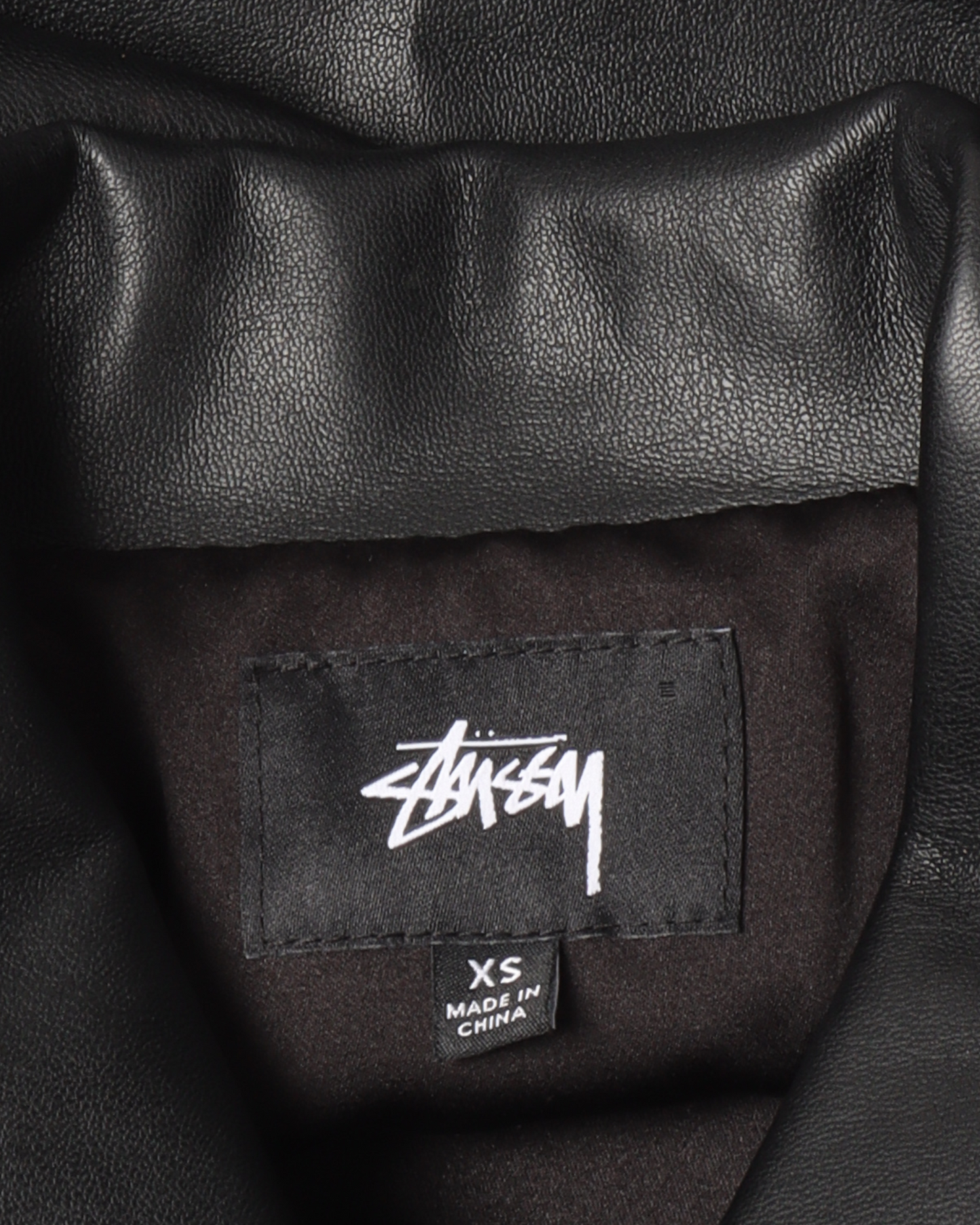 Contrast-Stitched Faux Leather Coat
