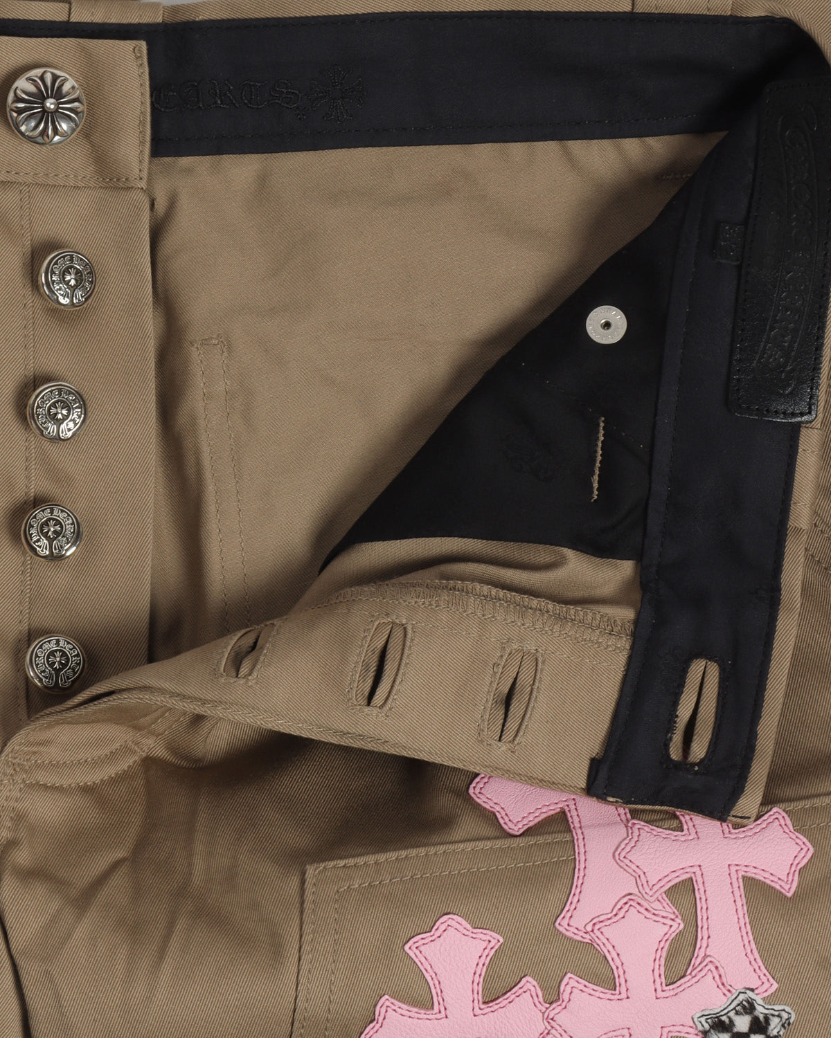 Multi Leather Cross Double Knee Pants