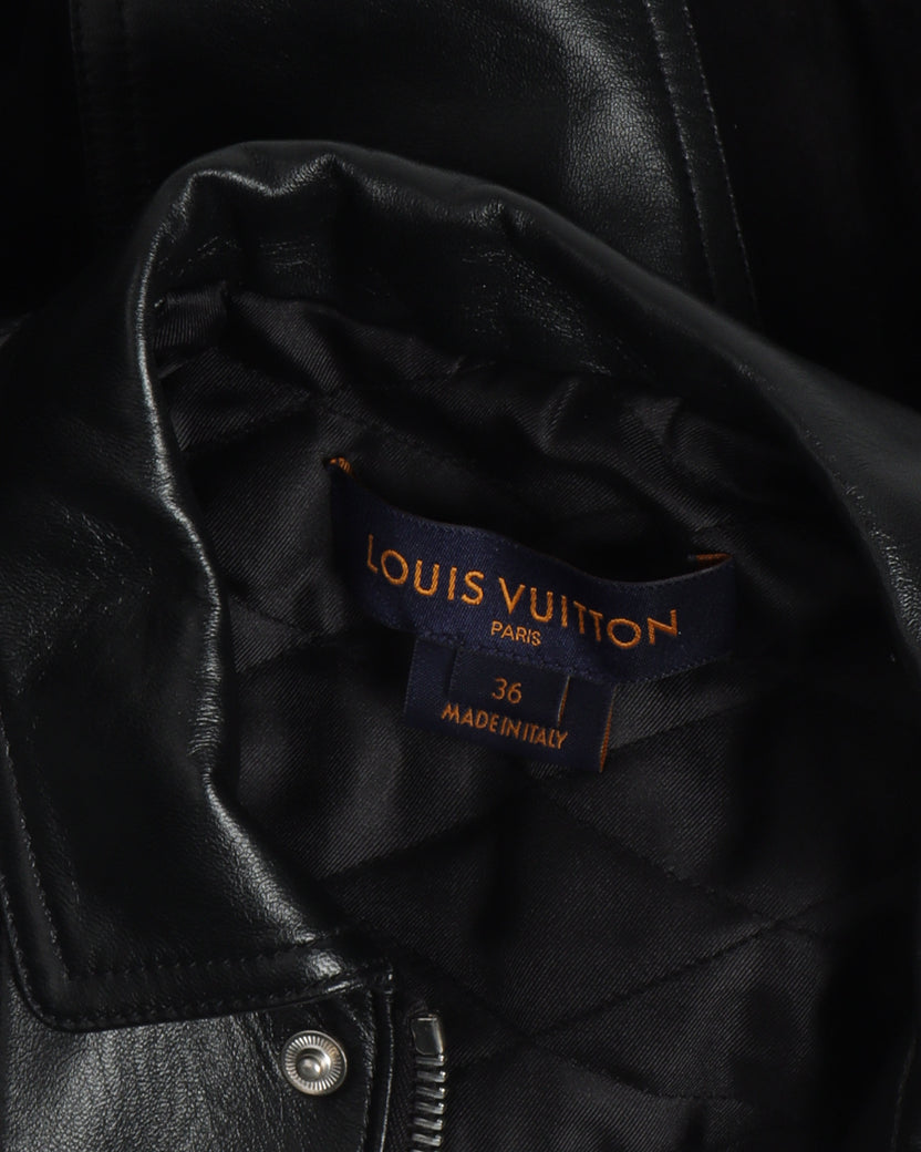 Cropped Monogram Leather Jacket