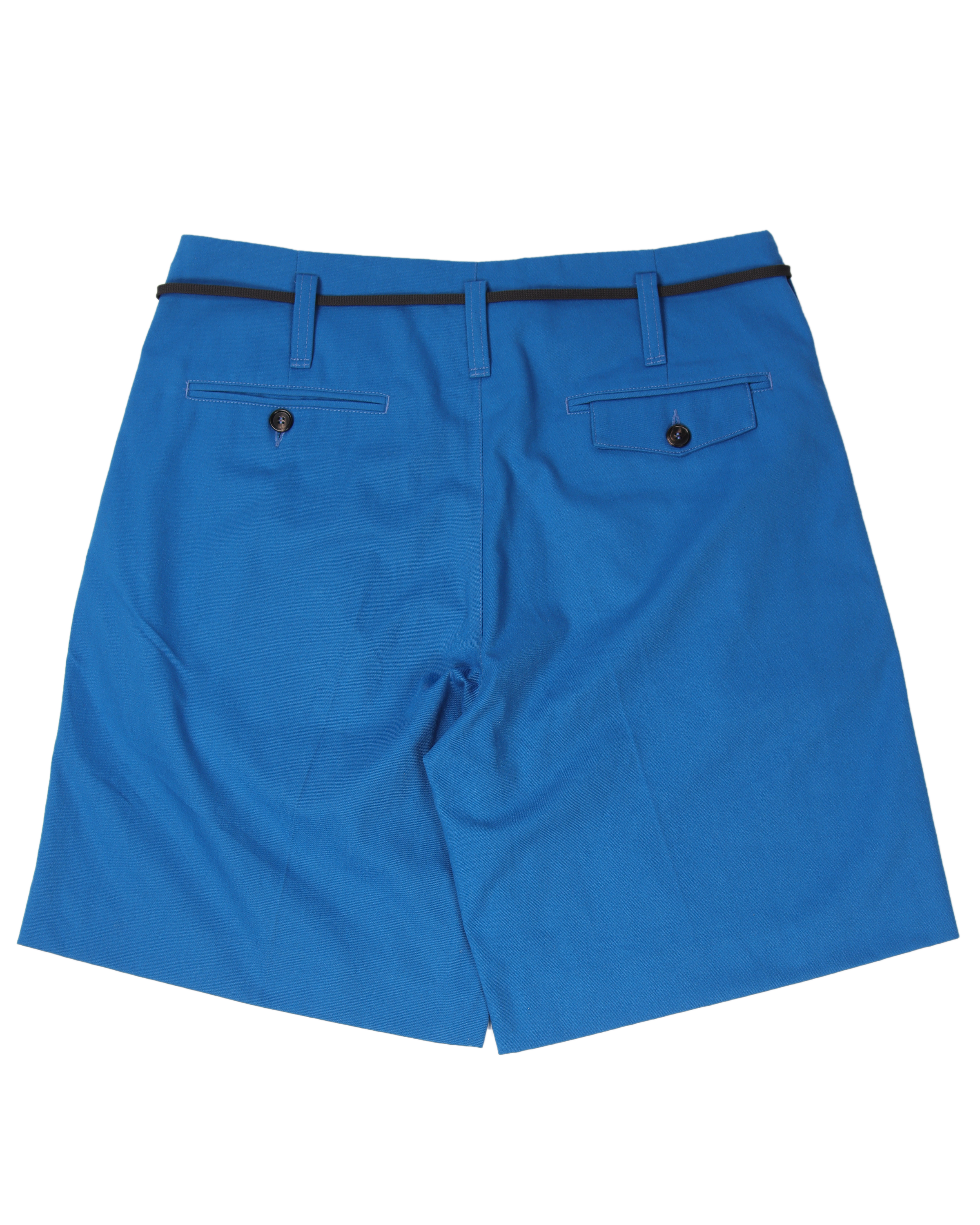 Lace-Belted Twill Shorts